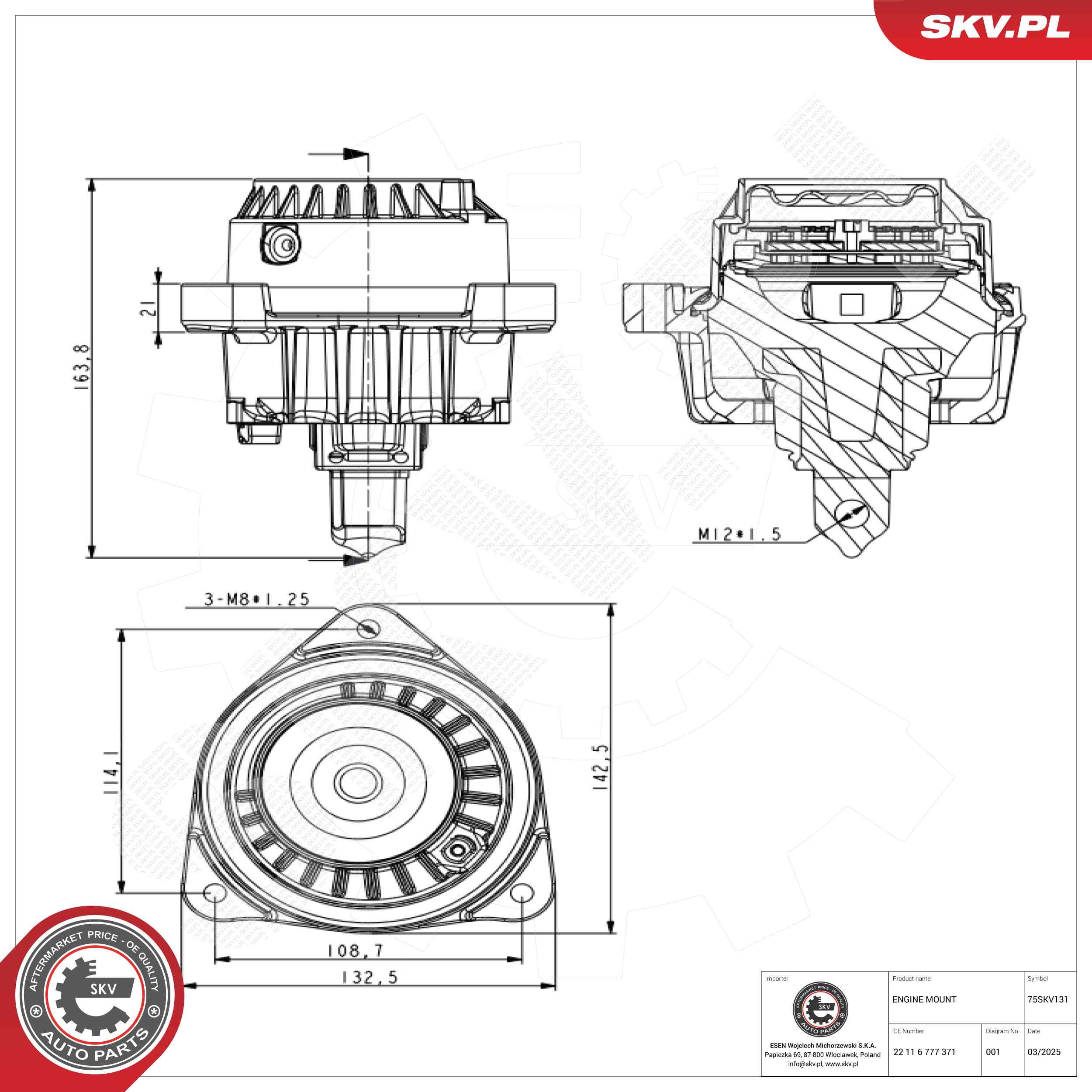 ESEN SKV 75SKV131 Mounting, engine