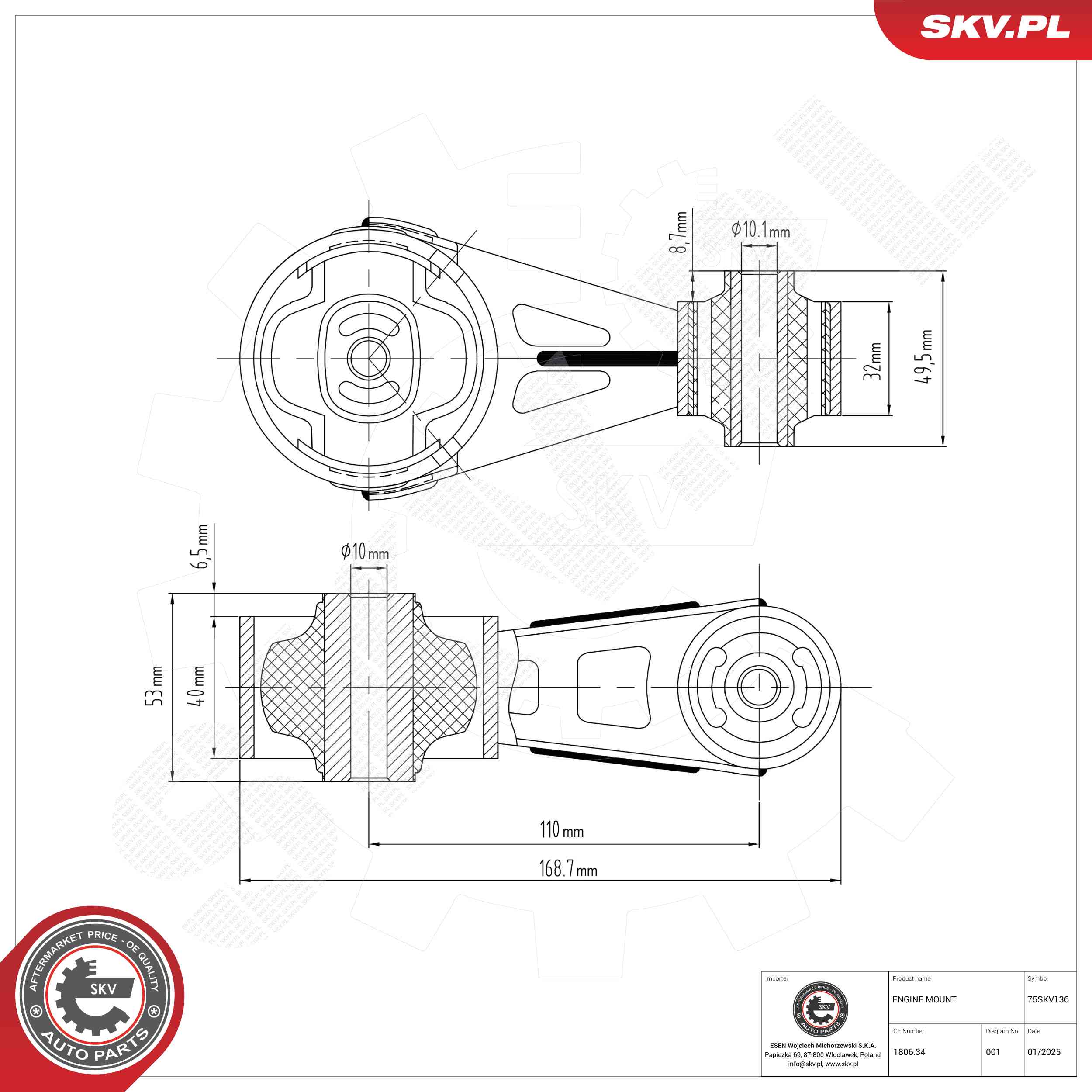 ESEN SKV 75SKV136 Mounting, engine
