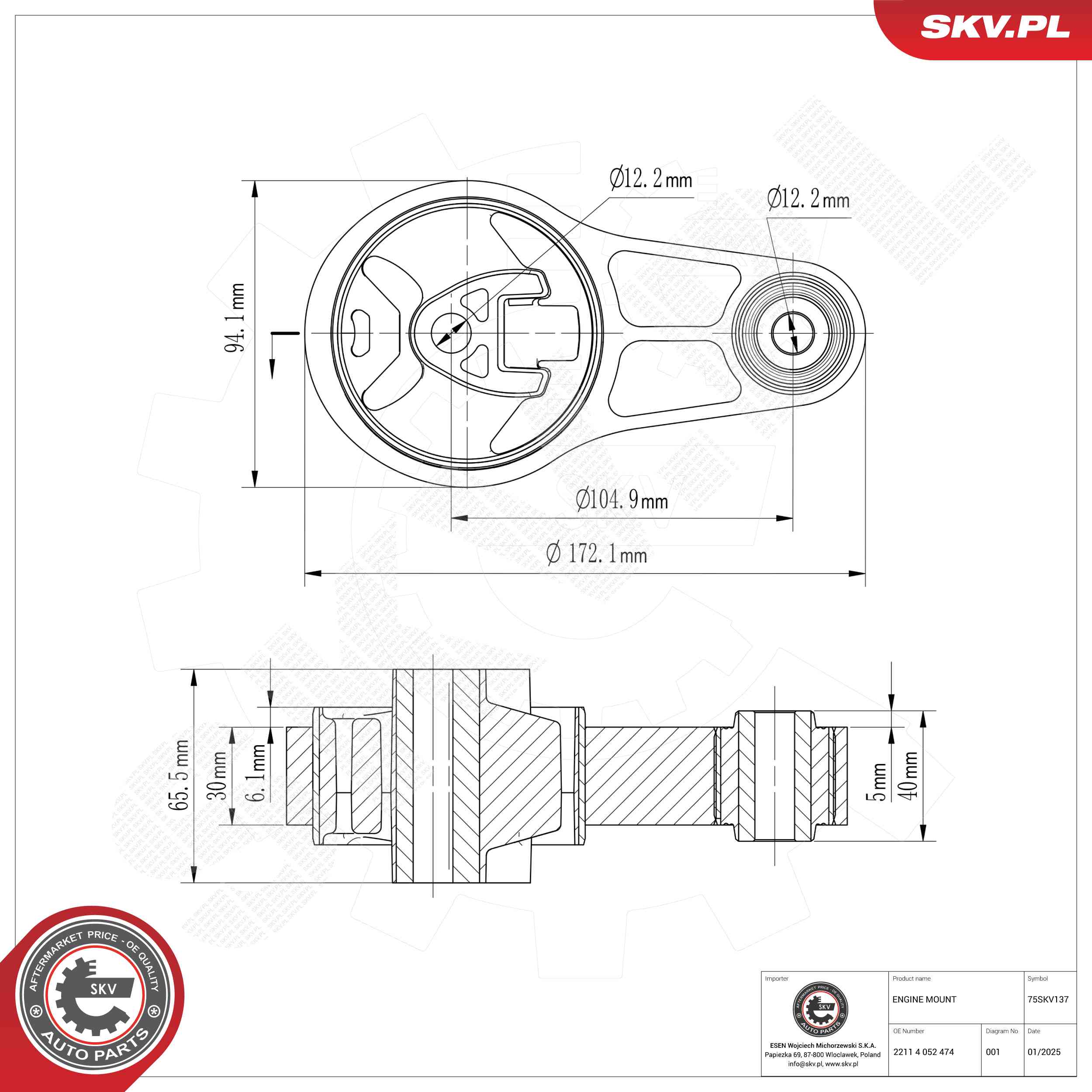 ESEN SKV 75SKV137 Mounting, engine