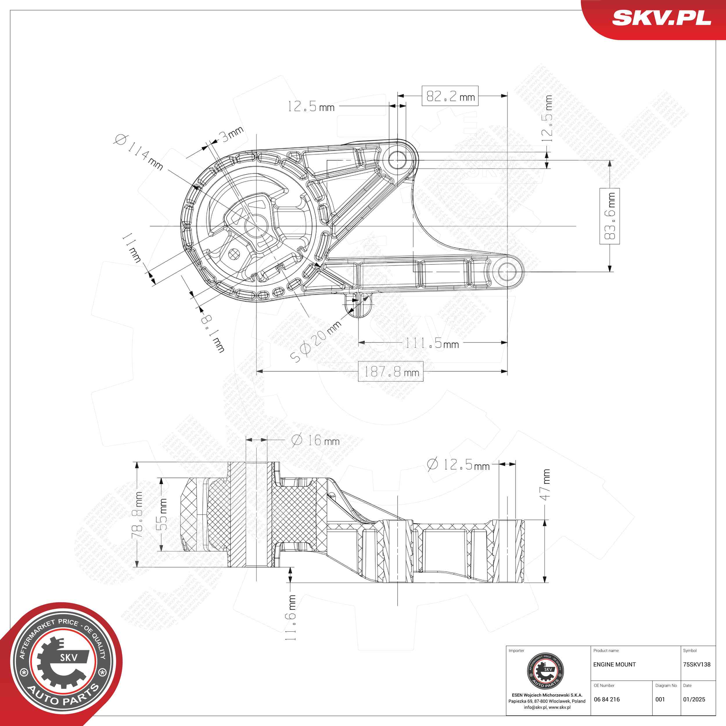 ESEN SKV 75SKV138 Mounting, engine