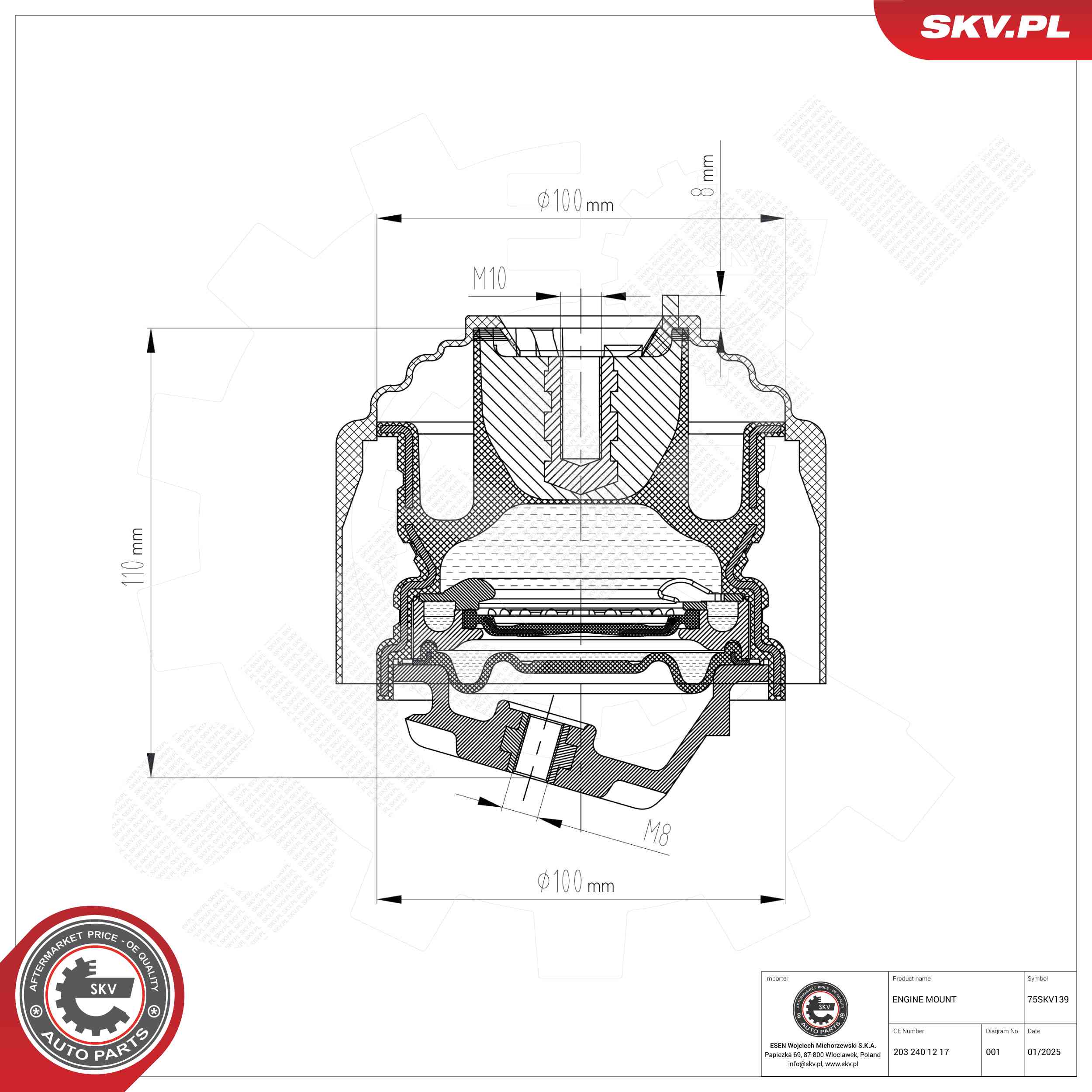 ESEN SKV 75SKV139 Mounting, engine