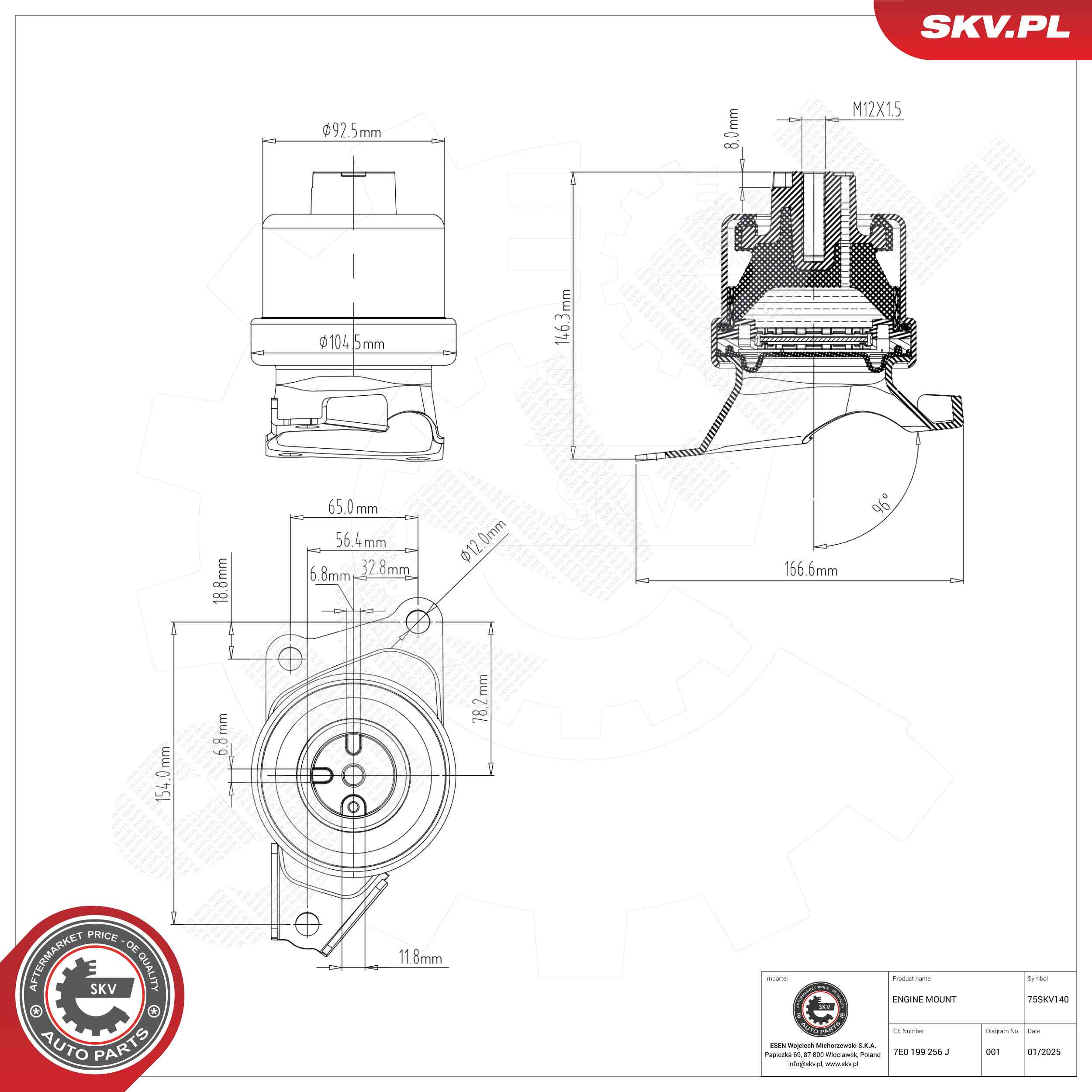 ESEN SKV 75SKV140 Mounting, engine