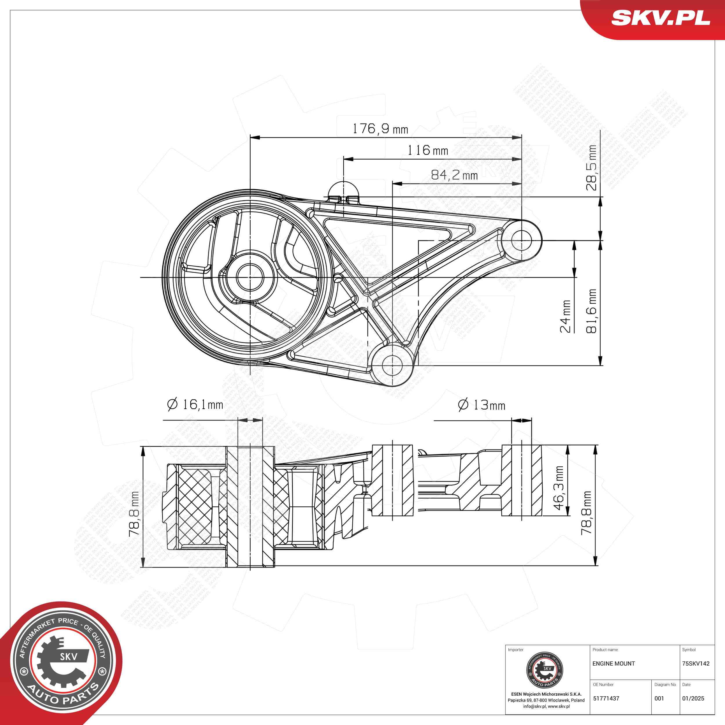 ESEN SKV 75SKV142 Mounting, engine