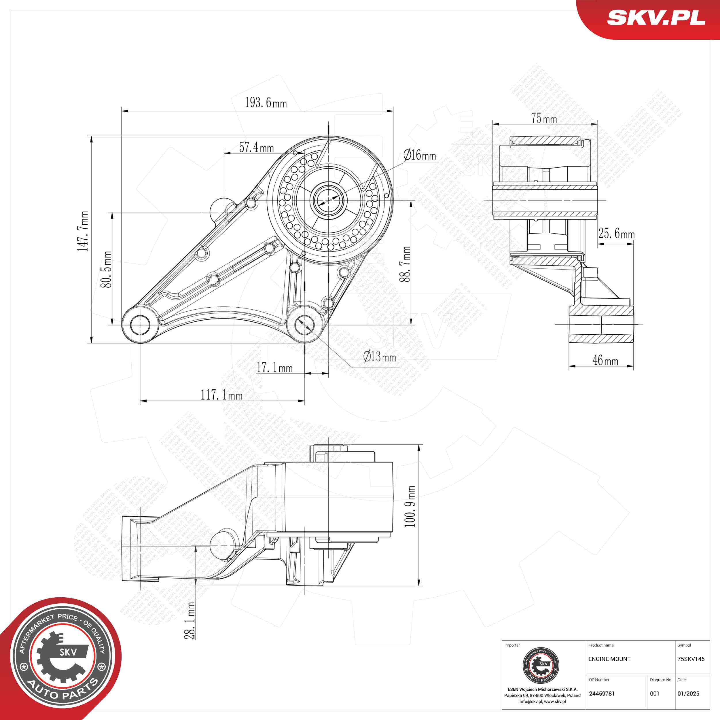 ESEN SKV 75SKV145 Mounting, engine