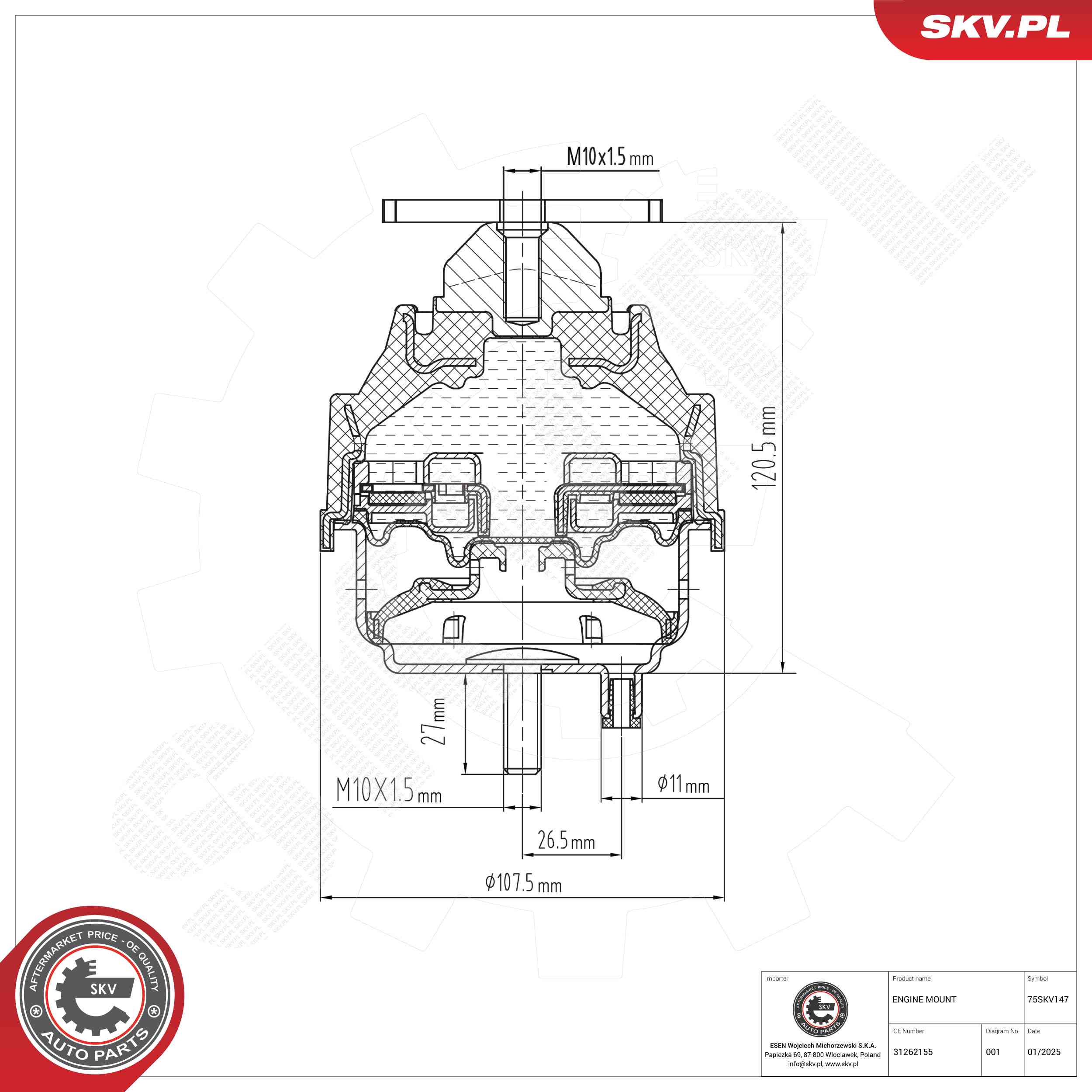 ESEN SKV 75SKV147 Mounting, engine