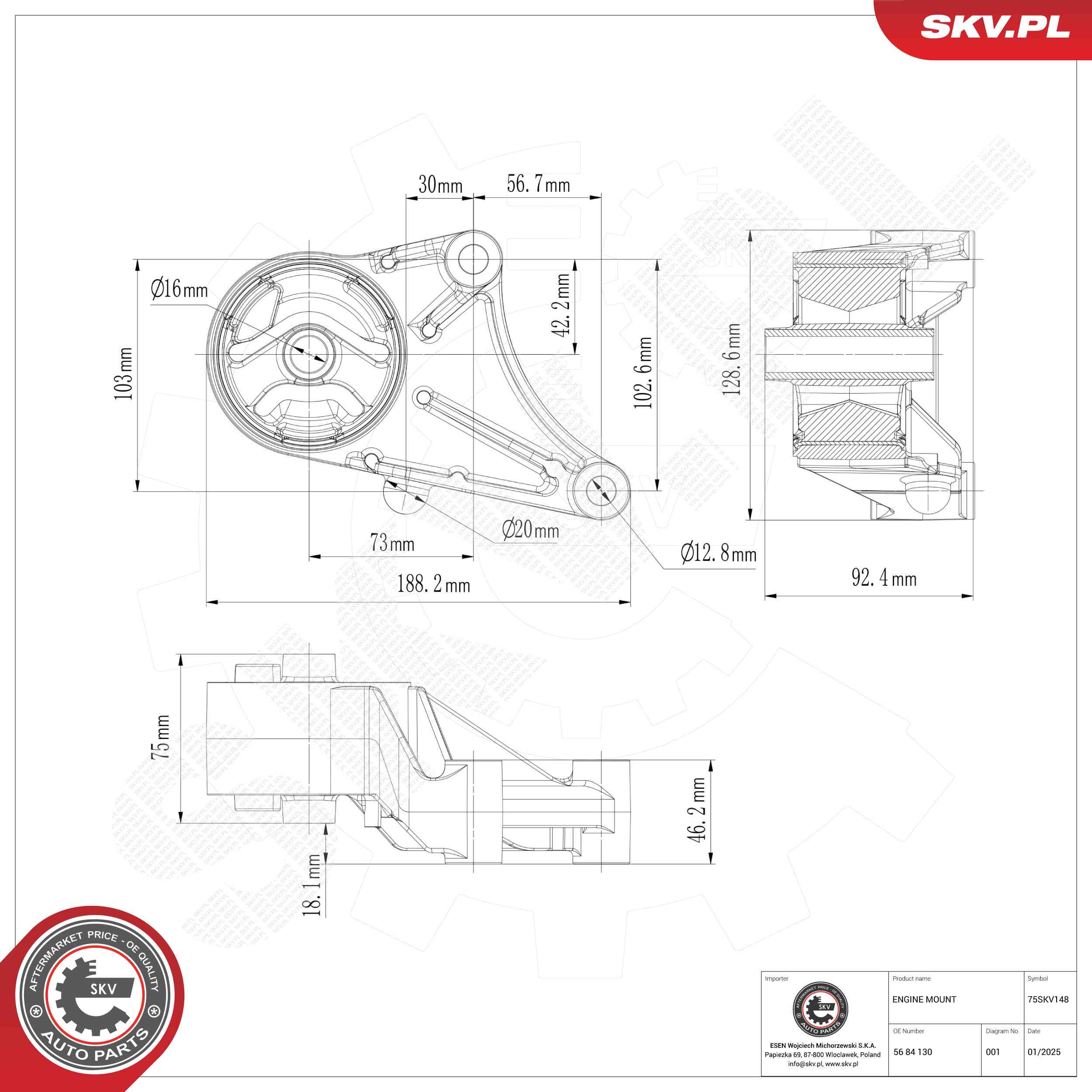 ESEN SKV 75SKV148 Mounting, engine