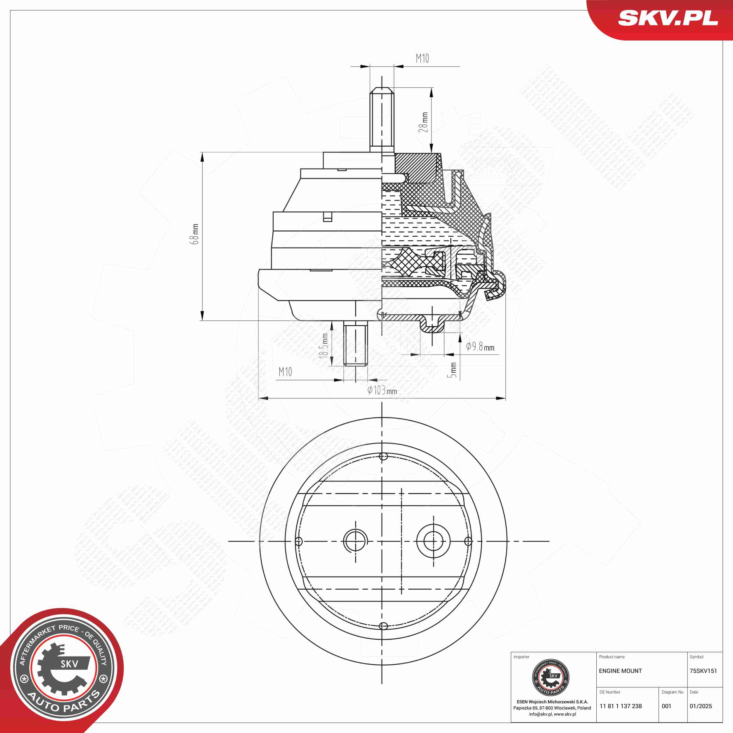 ESEN SKV 75SKV151 Mounting, engine