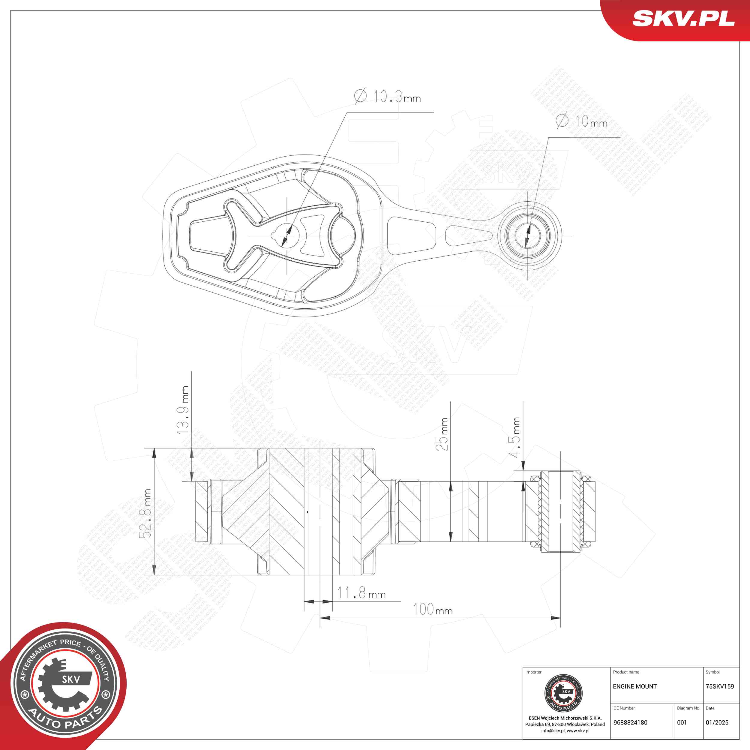 ESEN SKV 75SKV159 Mounting, engine