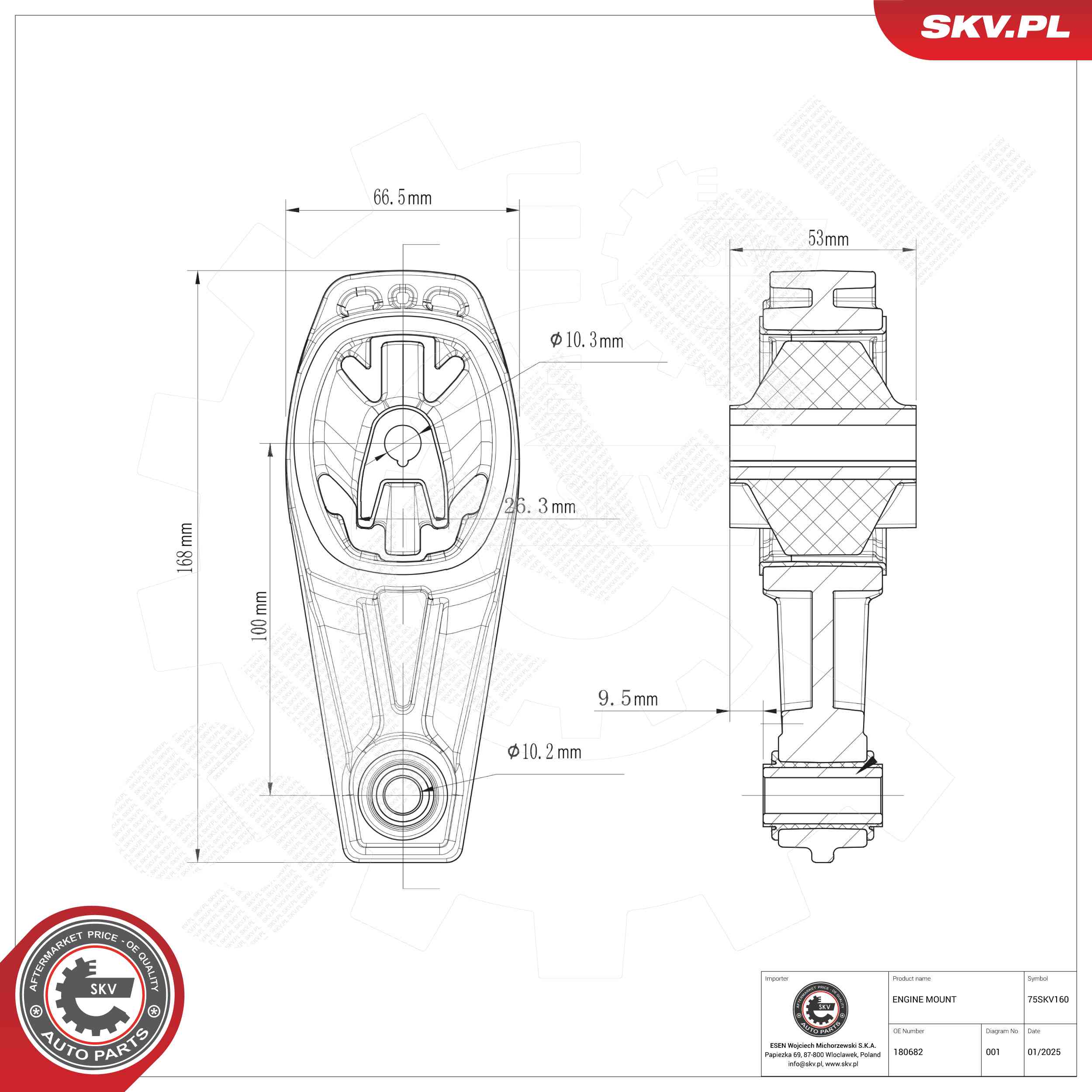 ESEN SKV 75SKV160 Uloženie, motor