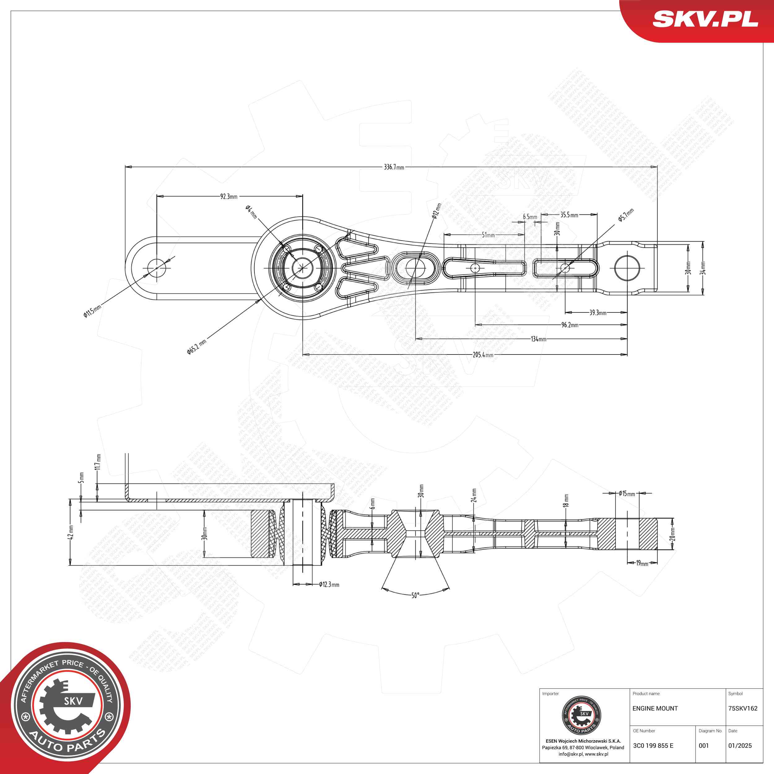 ESEN SKV 75SKV162 Mounting, engine