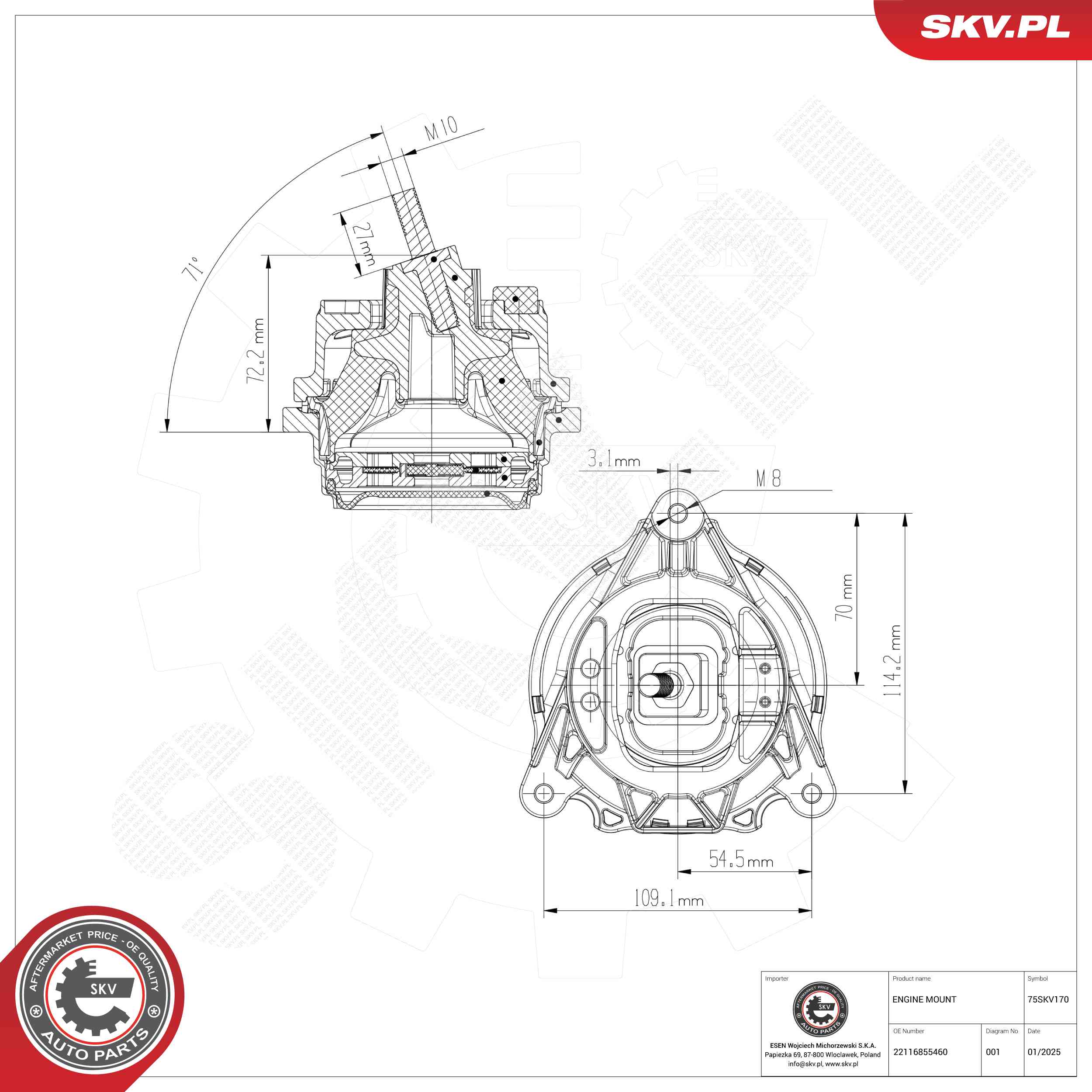 ESEN SKV 75SKV170 Mounting, engine