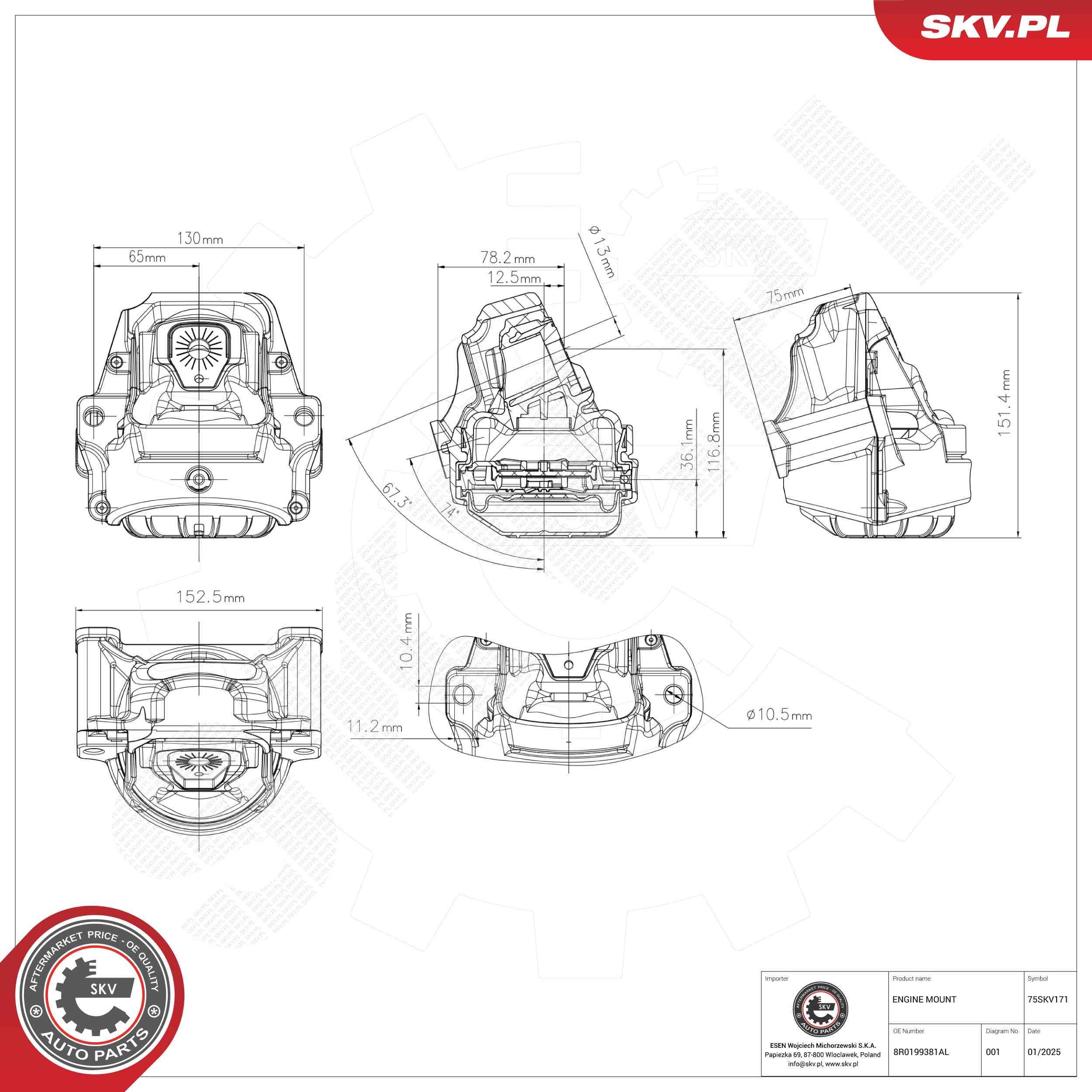 ESEN SKV 75SKV171 Mounting, engine