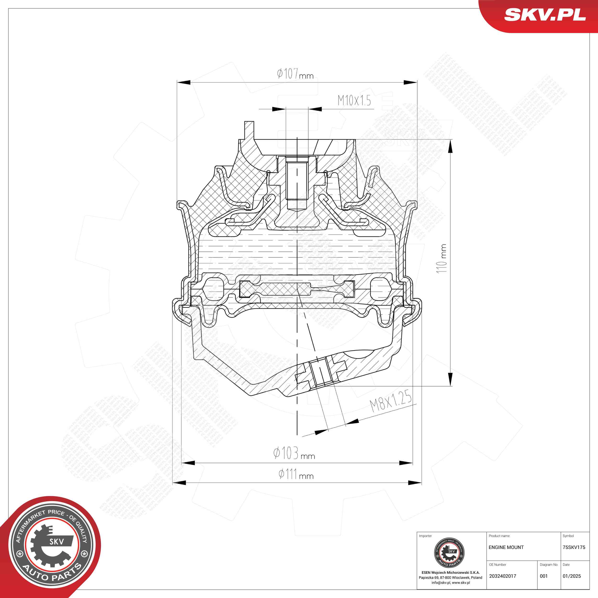 ESEN SKV 75SKV175 Mounting, engine