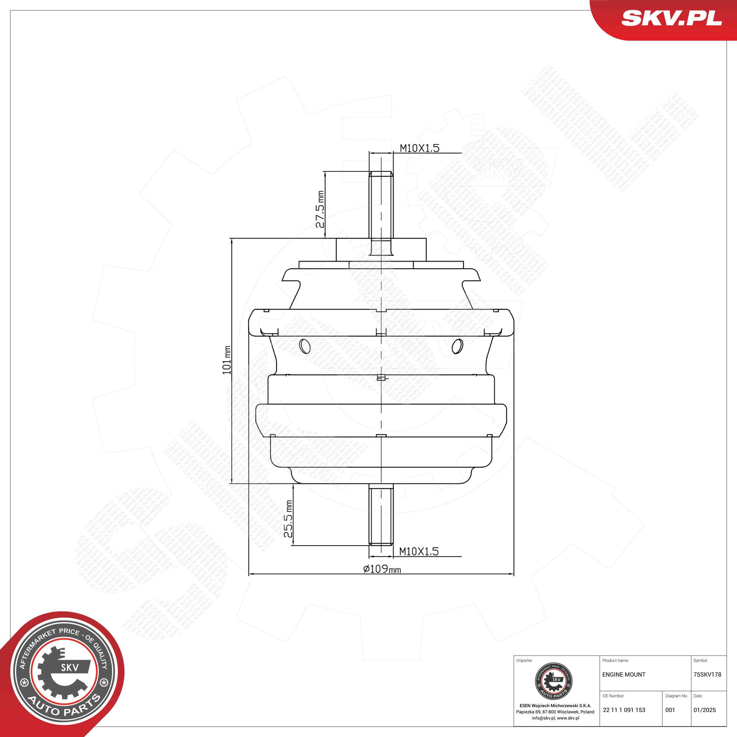 ESEN SKV 75SKV178 Mounting, engine