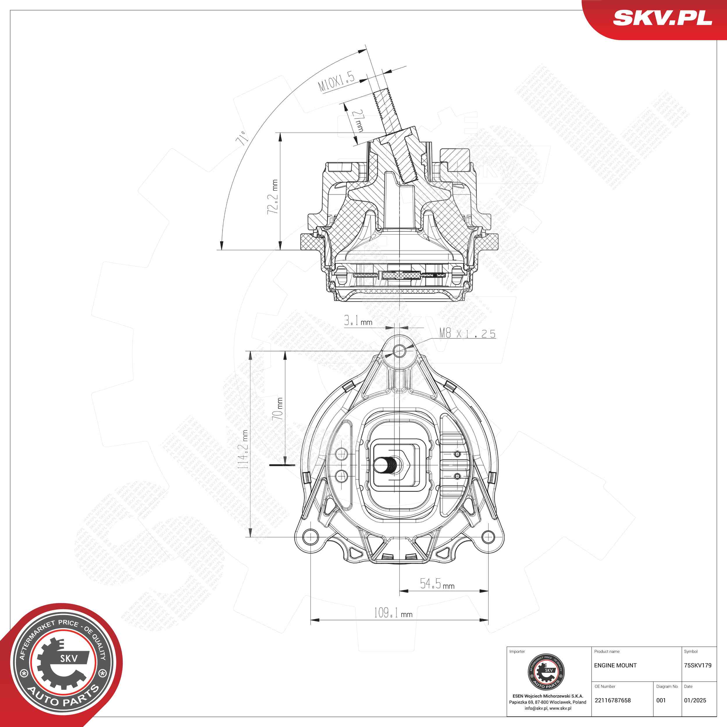 ESEN SKV 75SKV179 Mounting, engine