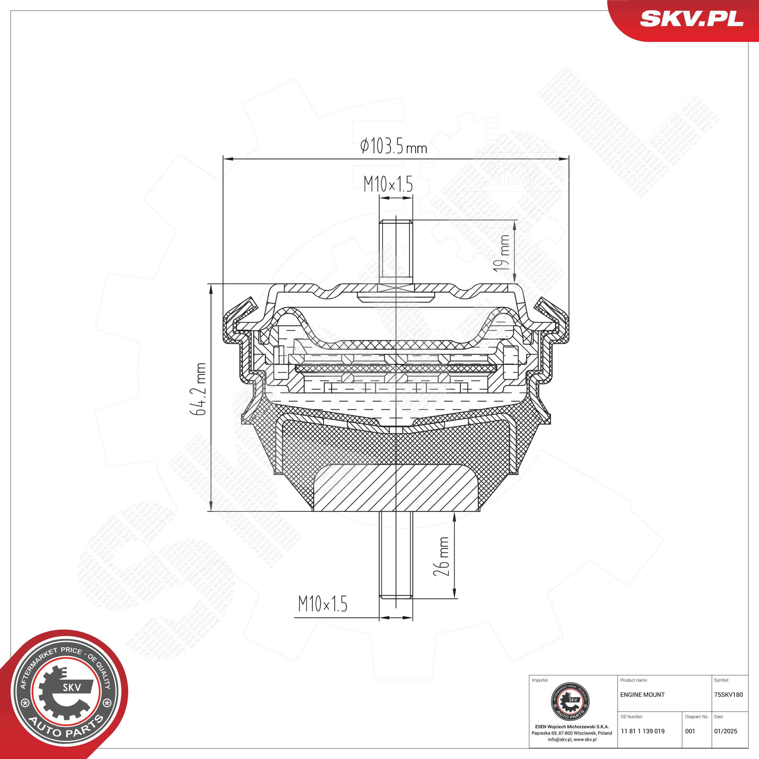 ESEN SKV 75SKV180 Mounting, engine