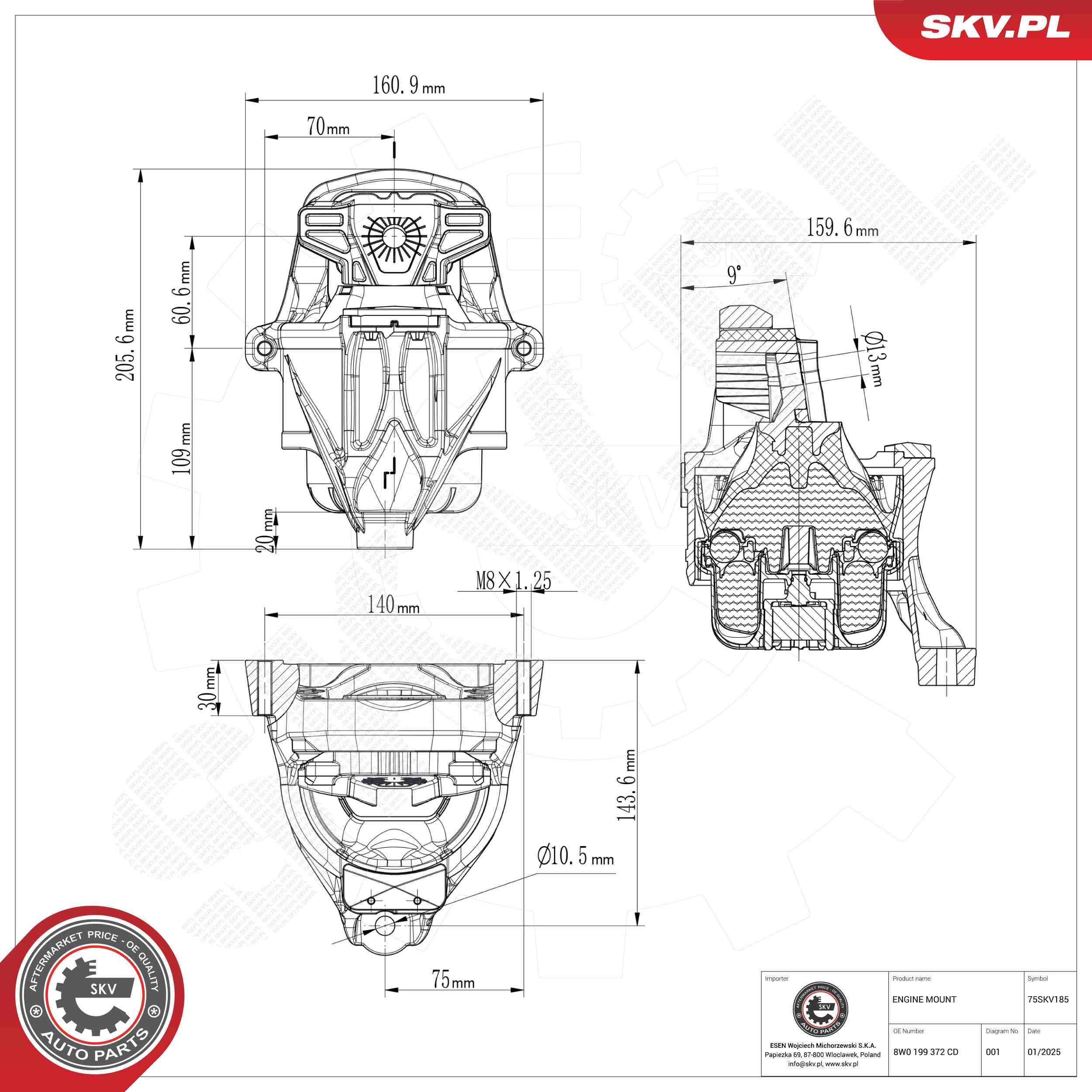 ESEN SKV 75SKV185 Mounting, engine