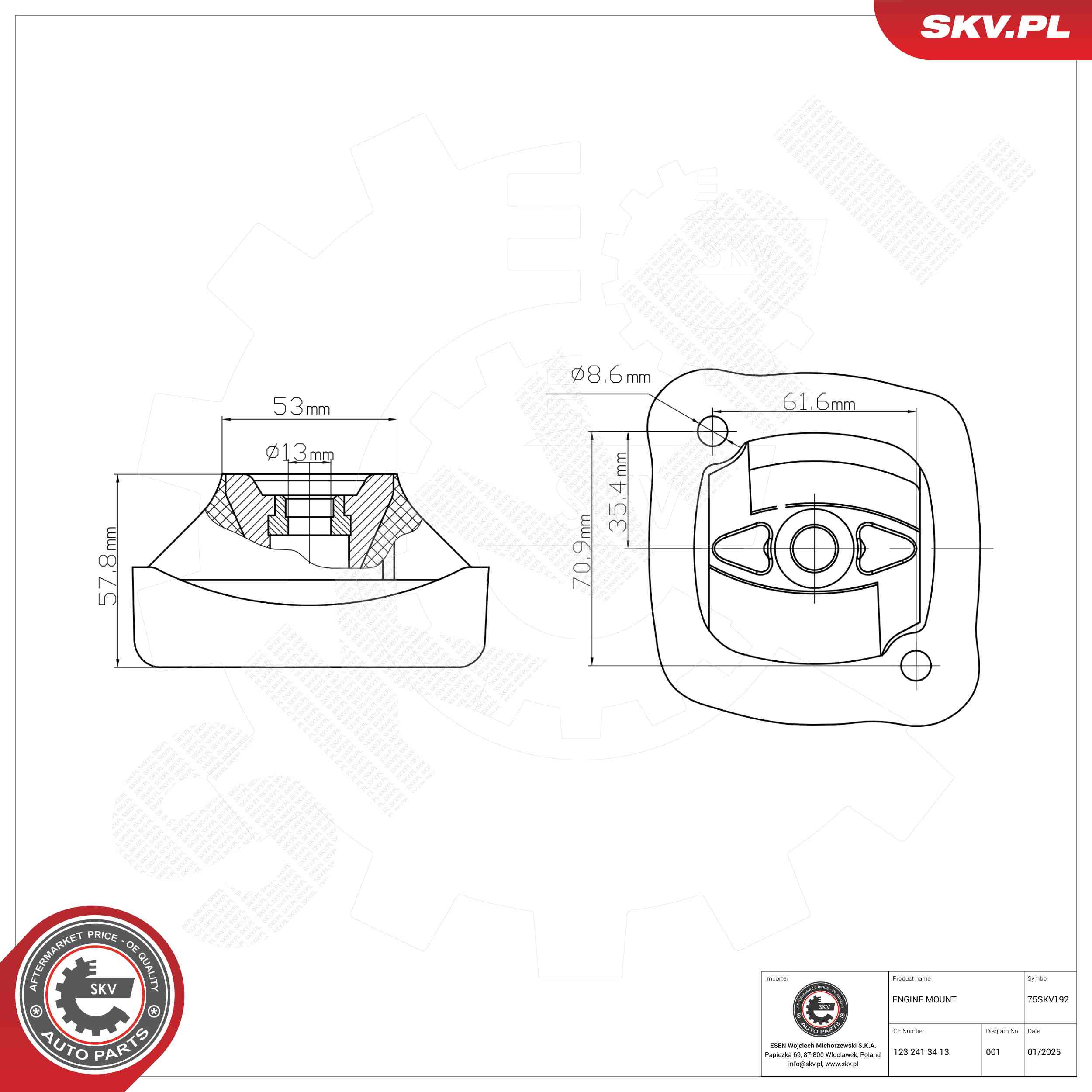 ESEN SKV 75SKV192 Mounting, engine