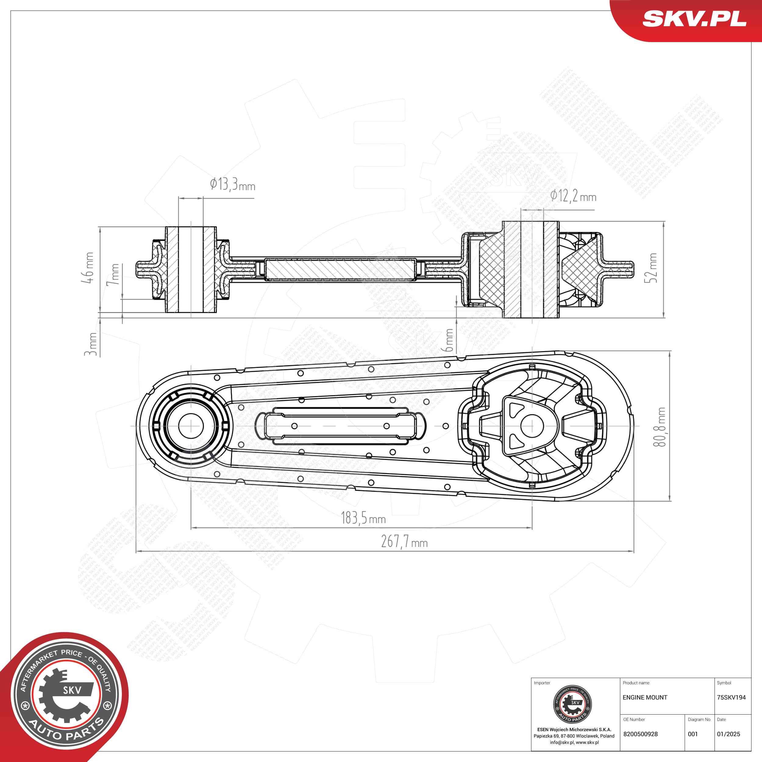 ESEN SKV 75SKV194 Mounting, engine