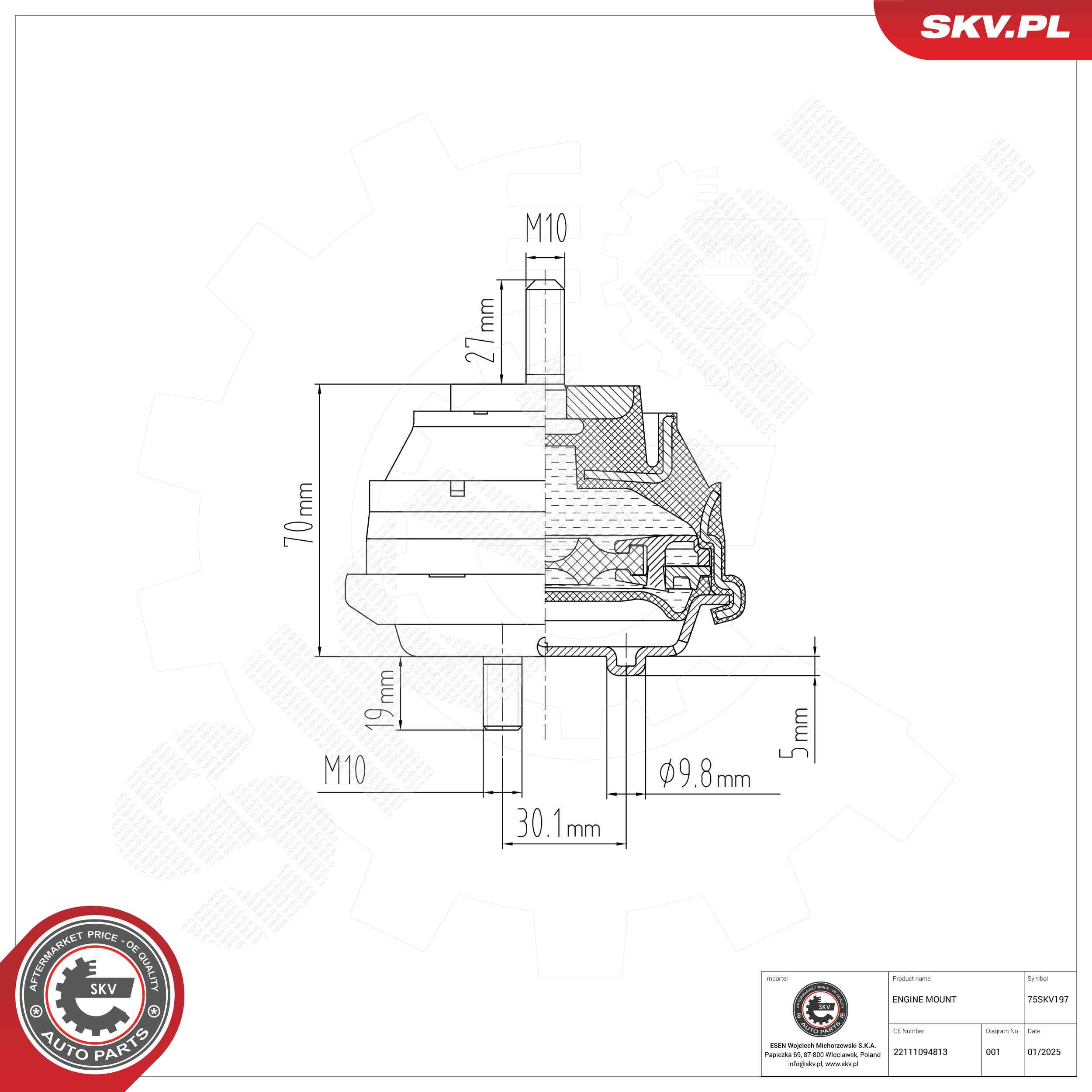 ESEN SKV 75SKV197 Mounting, engine