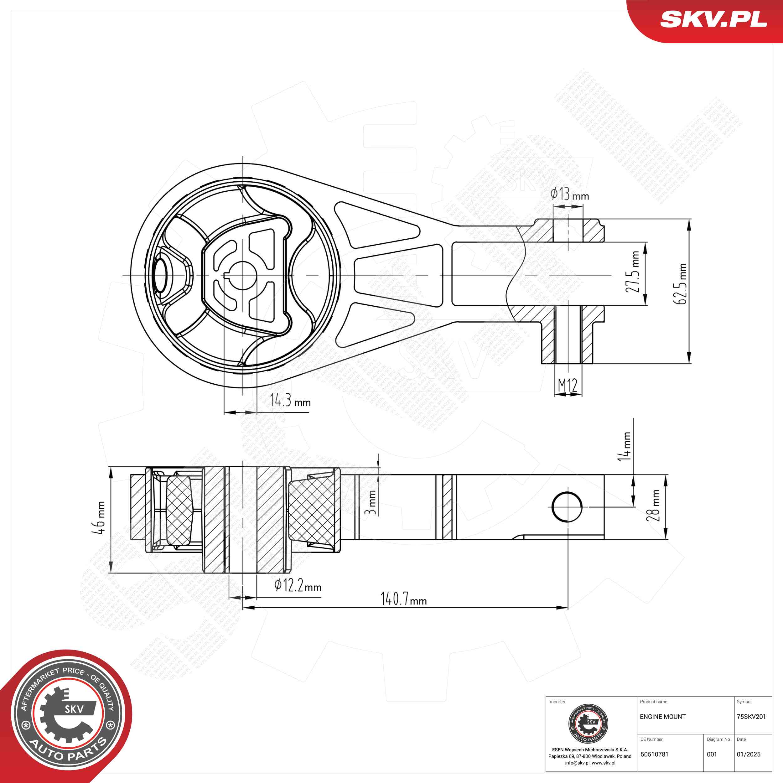 ESEN SKV 75SKV201 Mounting, engine