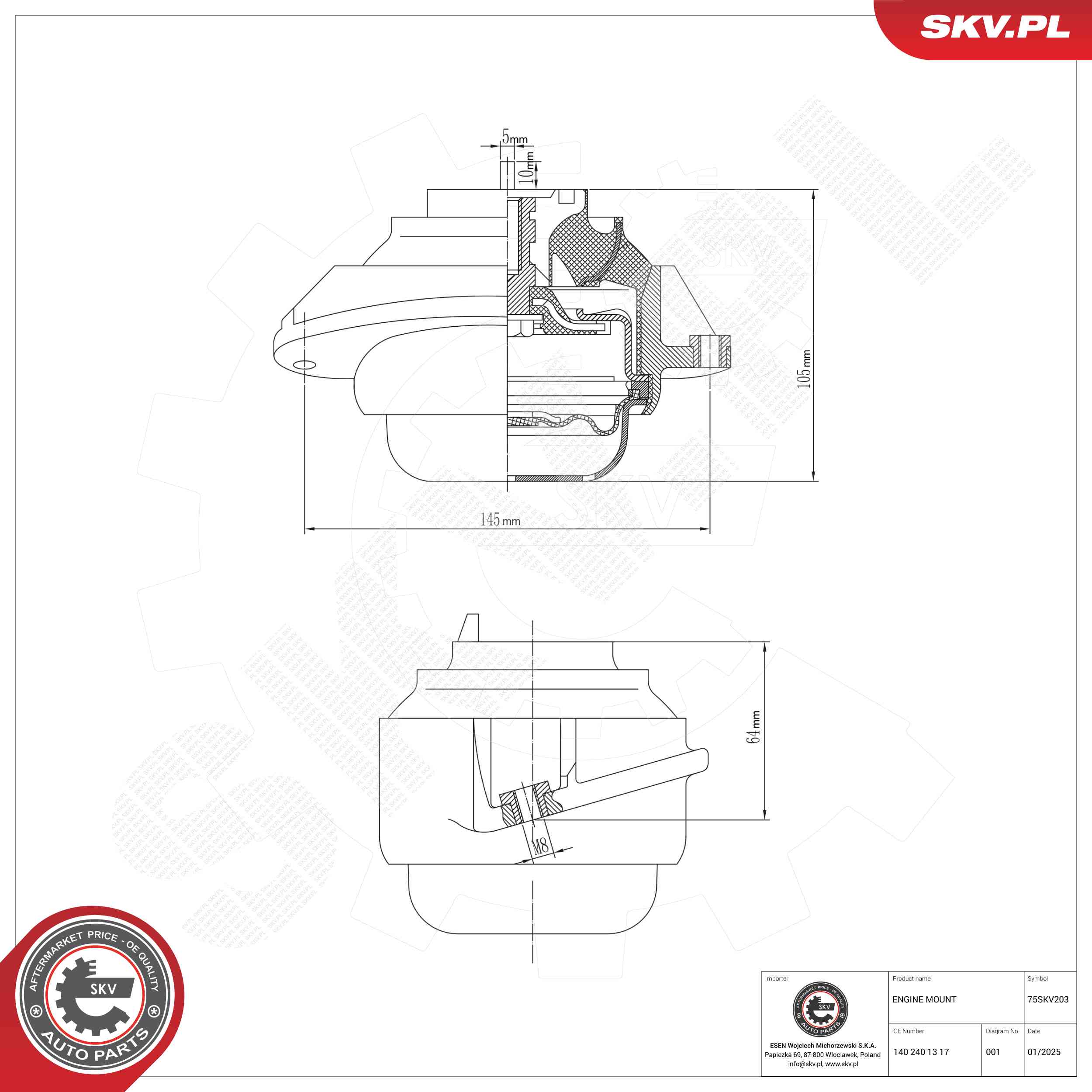 ESEN SKV 75SKV203 Mounting, engine
