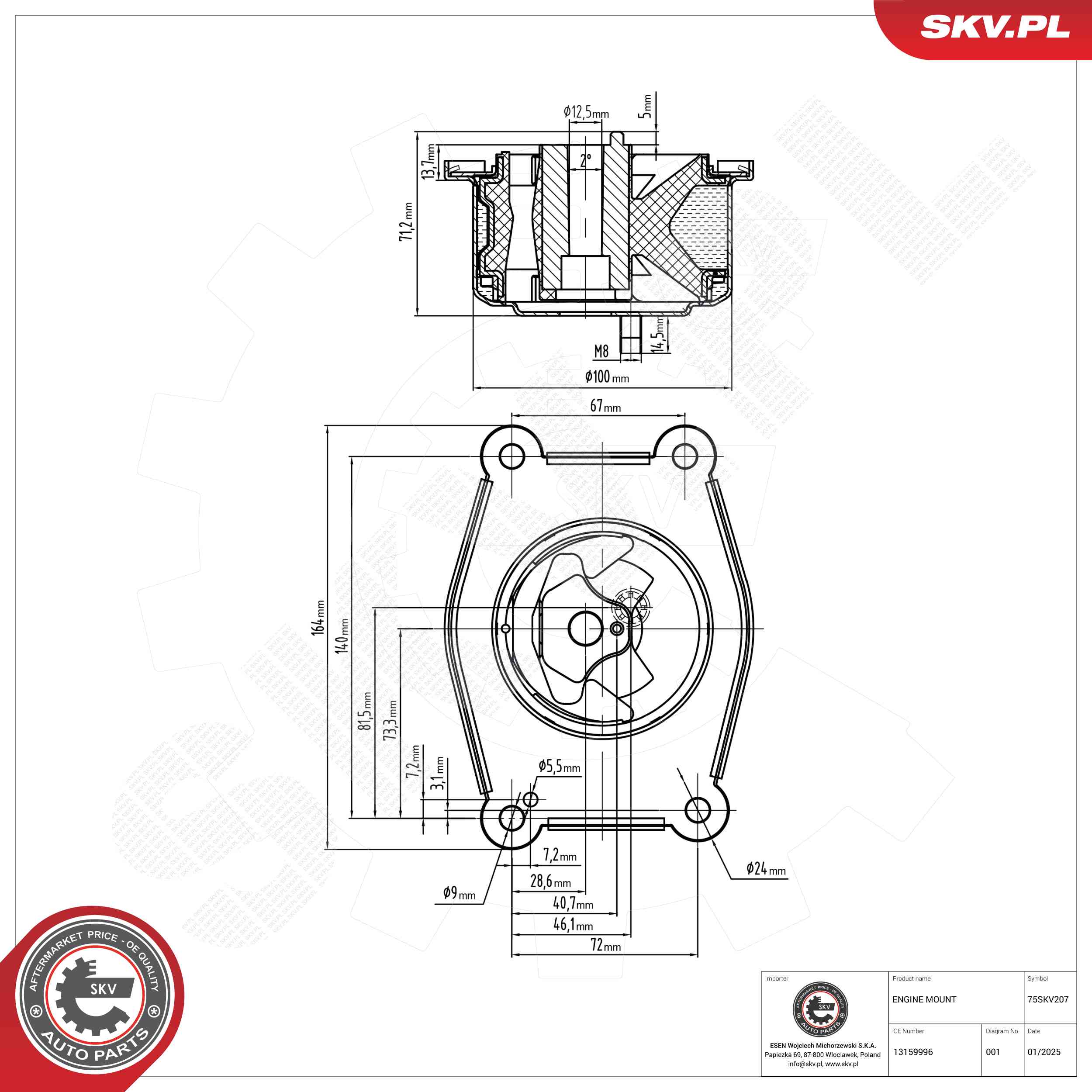 ESEN SKV 75SKV207 Mounting, engine