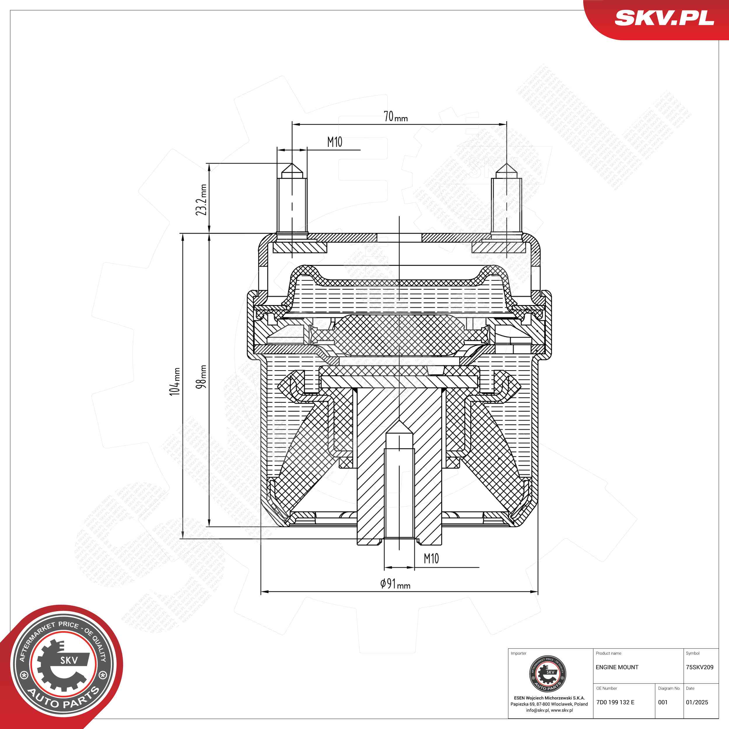 ESEN SKV 75SKV209 Mounting, engine