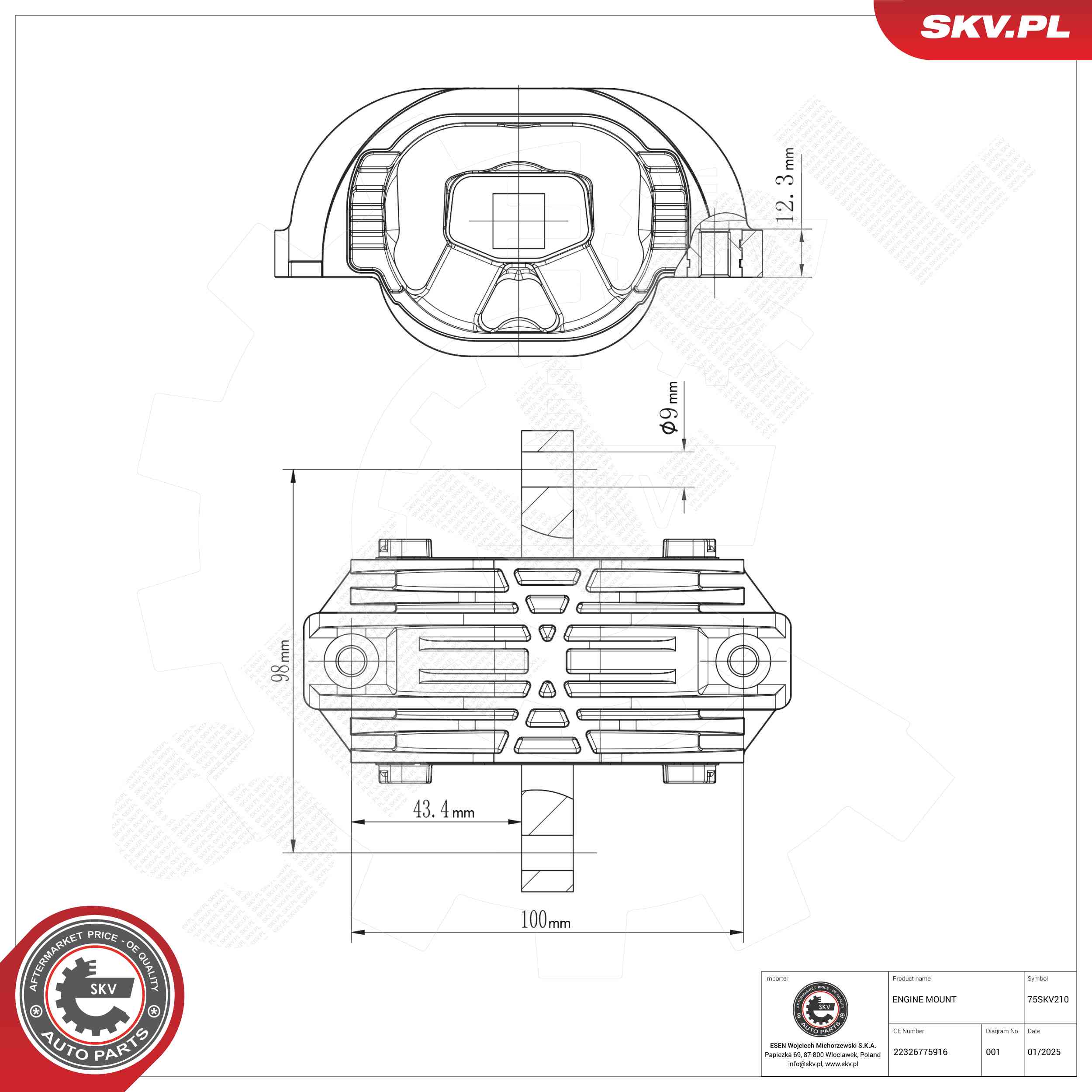 ESEN SKV 75SKV210 Mounting, engine
