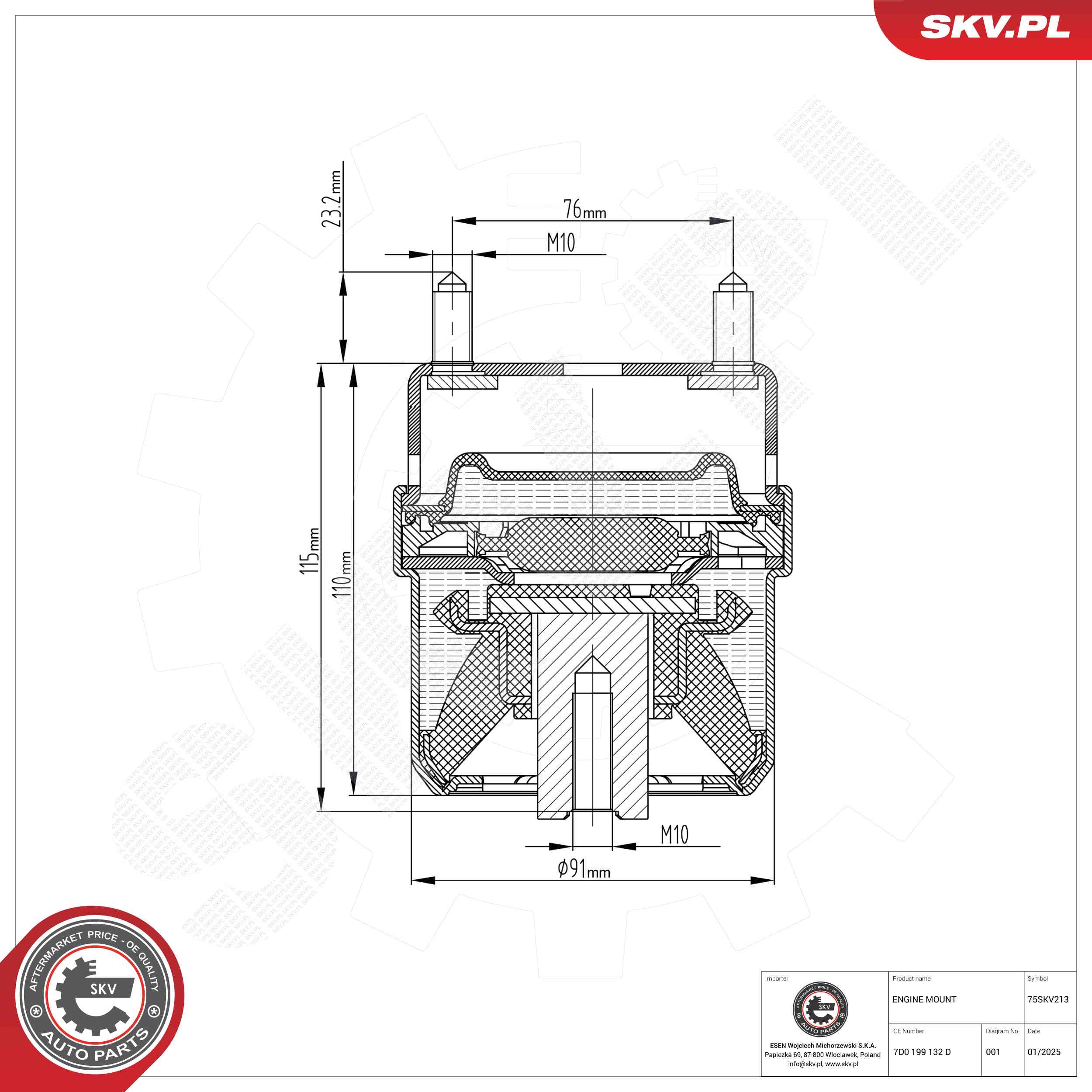 ESEN SKV 75SKV213 Mounting, engine