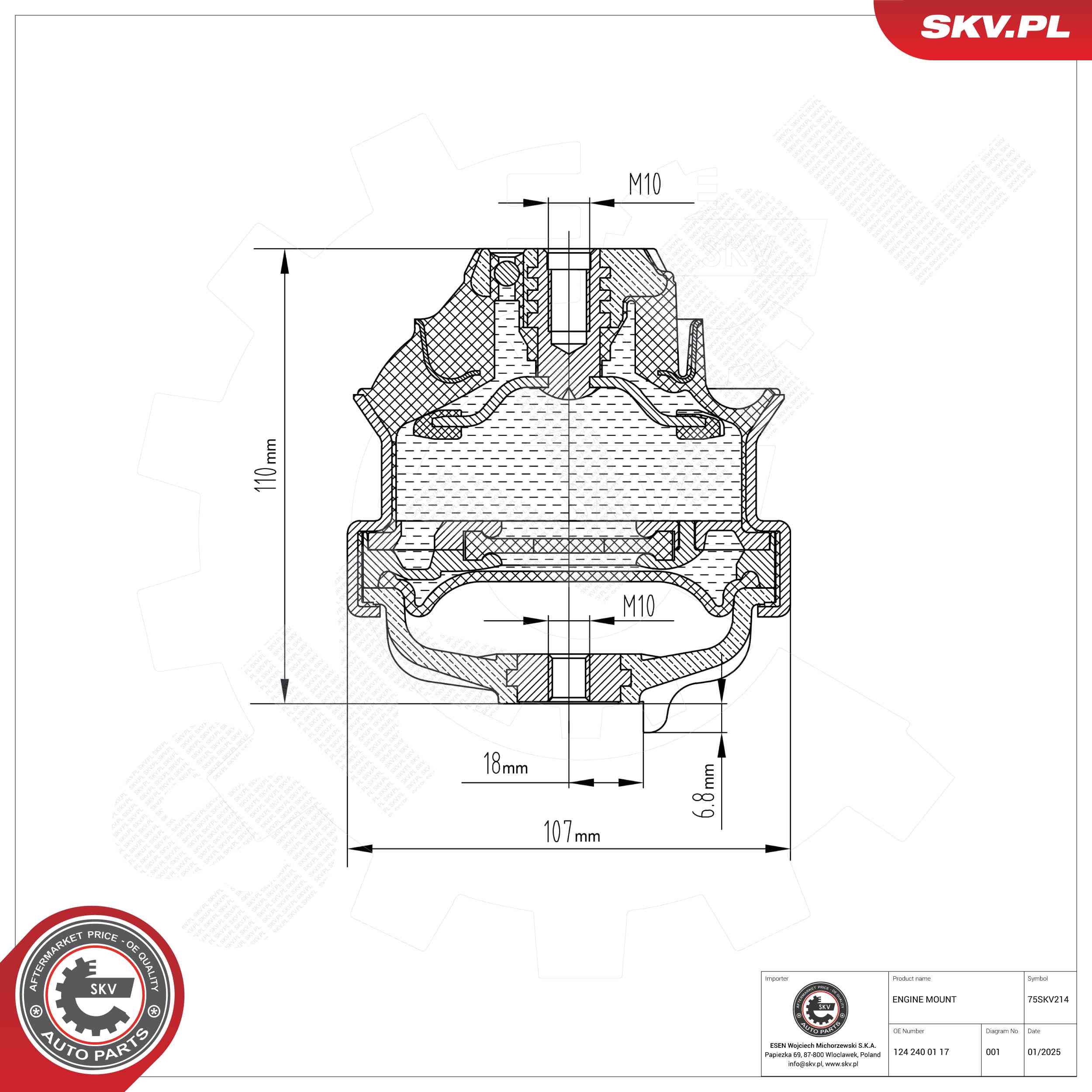 ESEN SKV 75SKV214 Mounting, engine