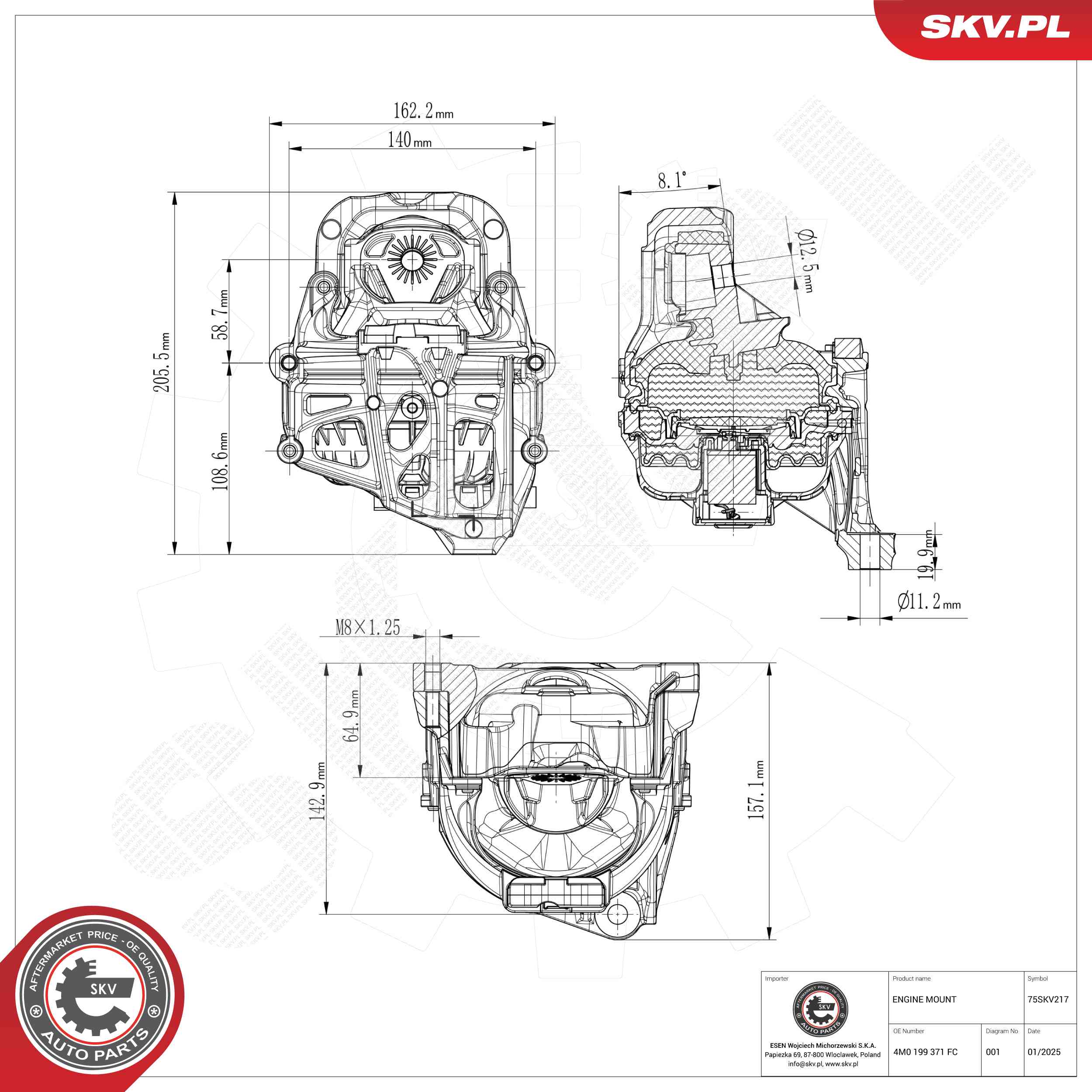 ESEN SKV 75SKV217 Mounting, engine