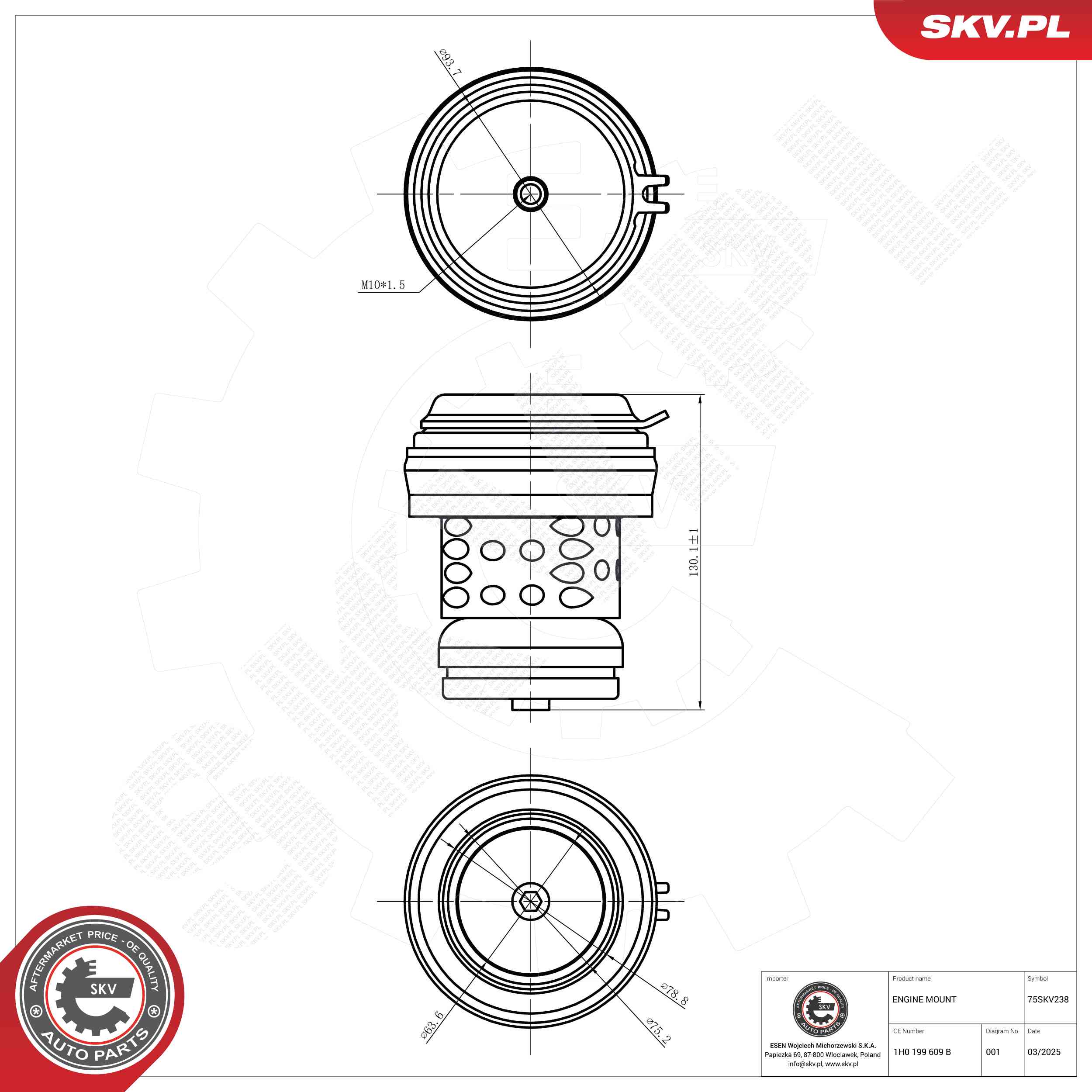 ESEN SKV 75SKV238 Mounting, engine