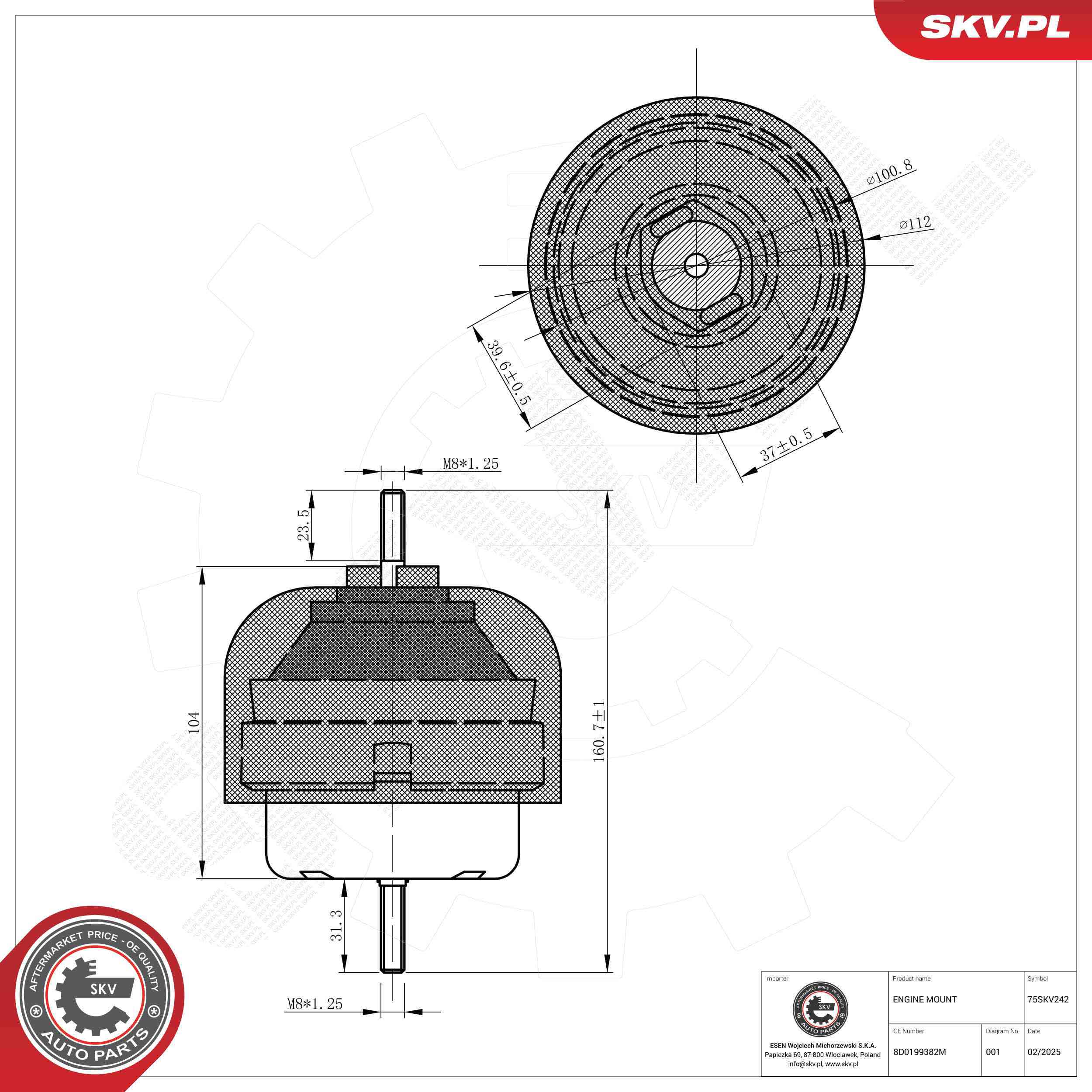 ESEN SKV 75SKV242 Mounting, engine