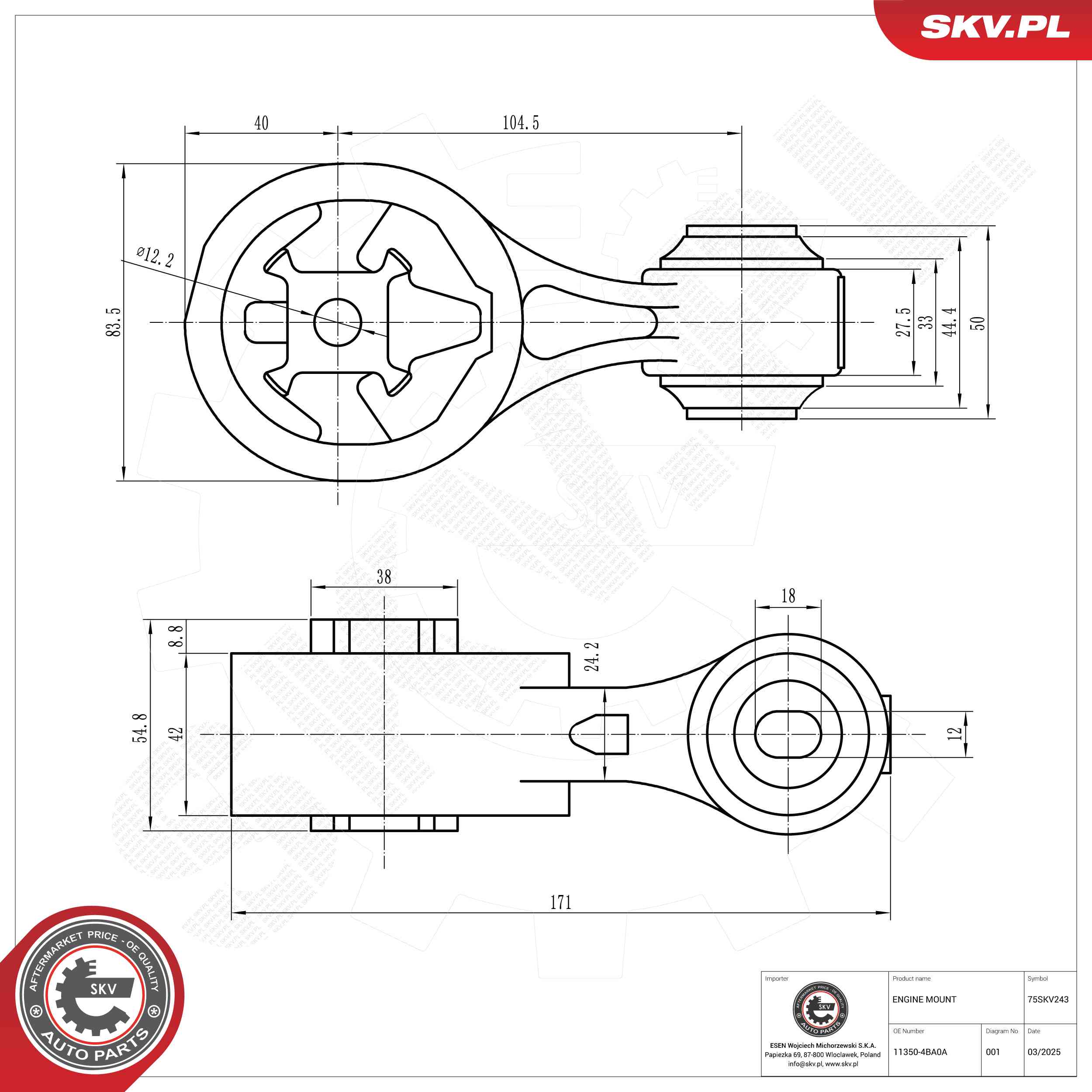 ESEN SKV 75SKV243 Mounting, engine