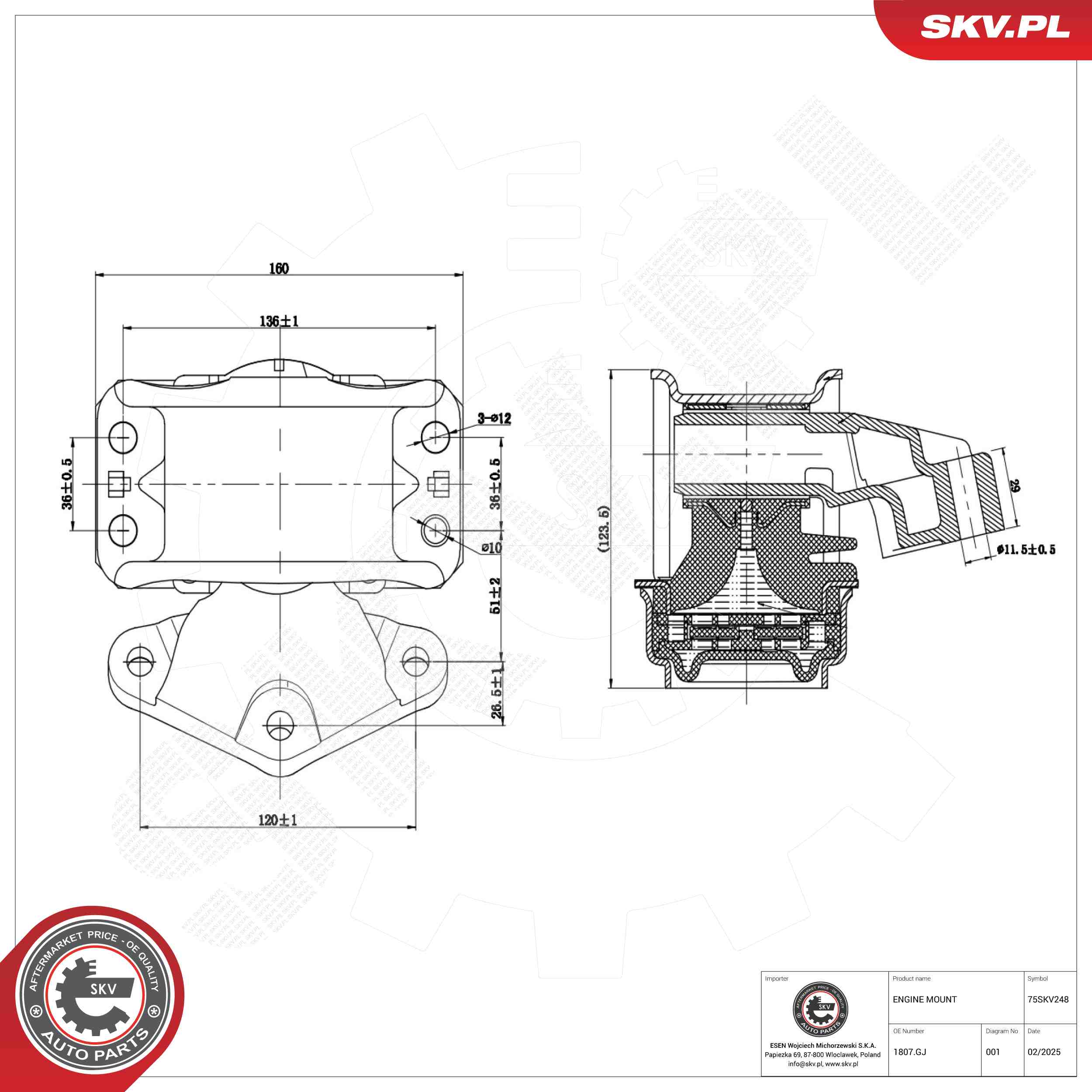 ESEN SKV 75SKV248 Mounting, engine