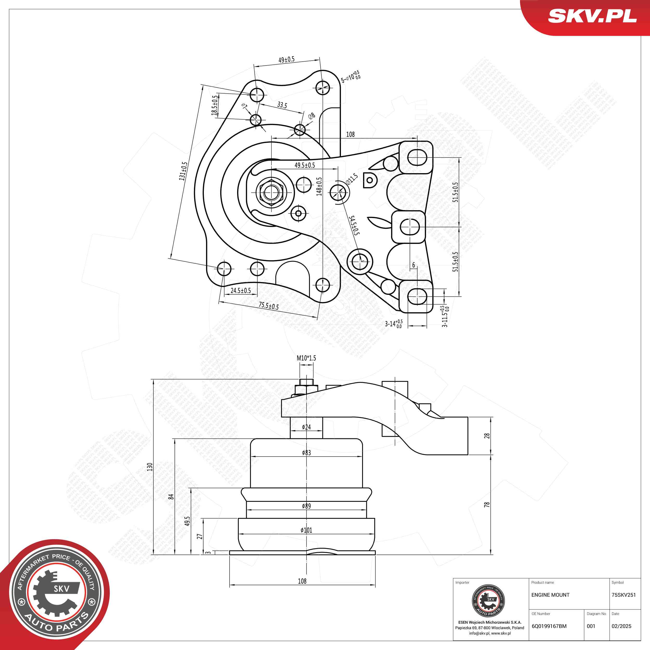 ESEN SKV 75SKV251 Mounting, engine