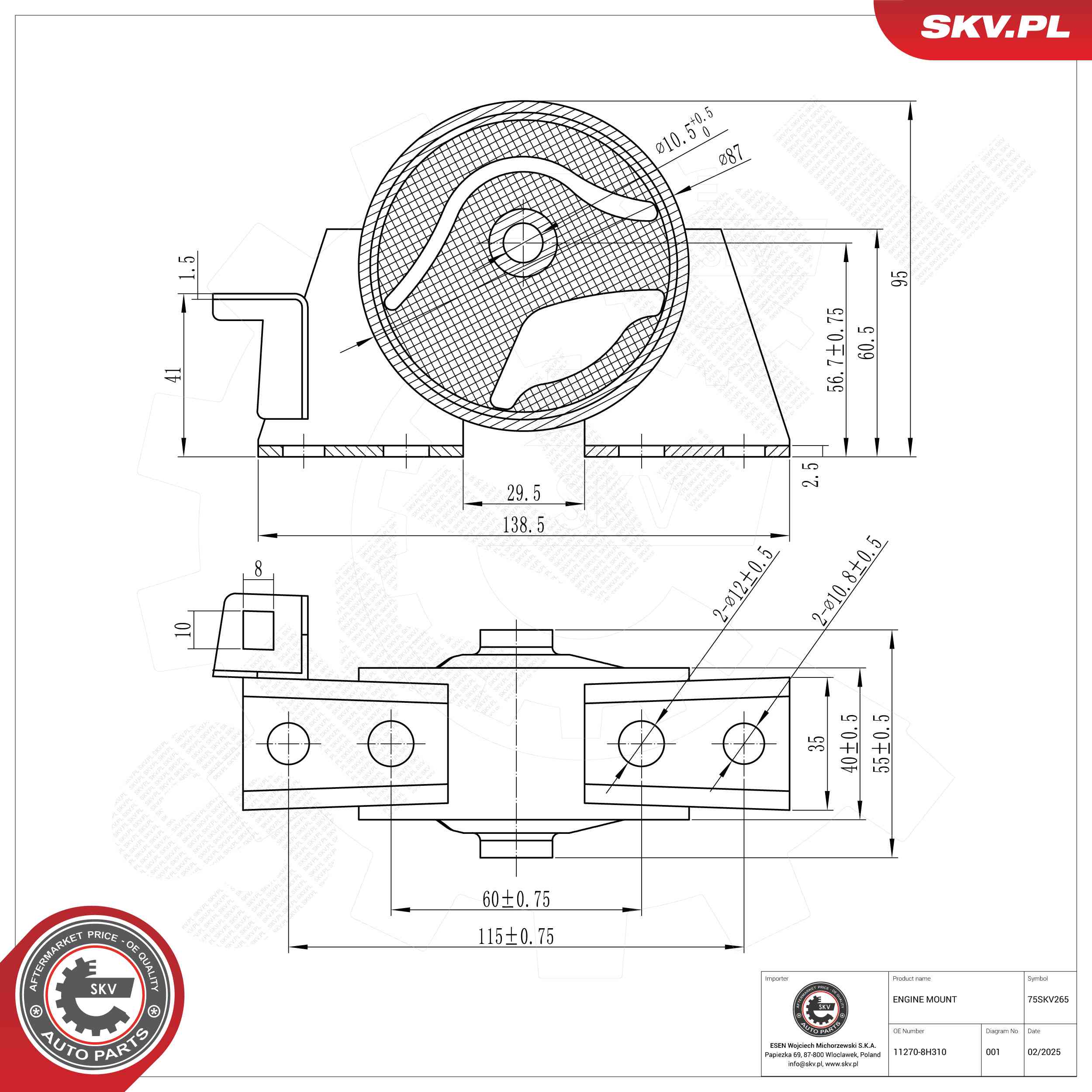 ESEN SKV 75SKV265 Mounting, engine