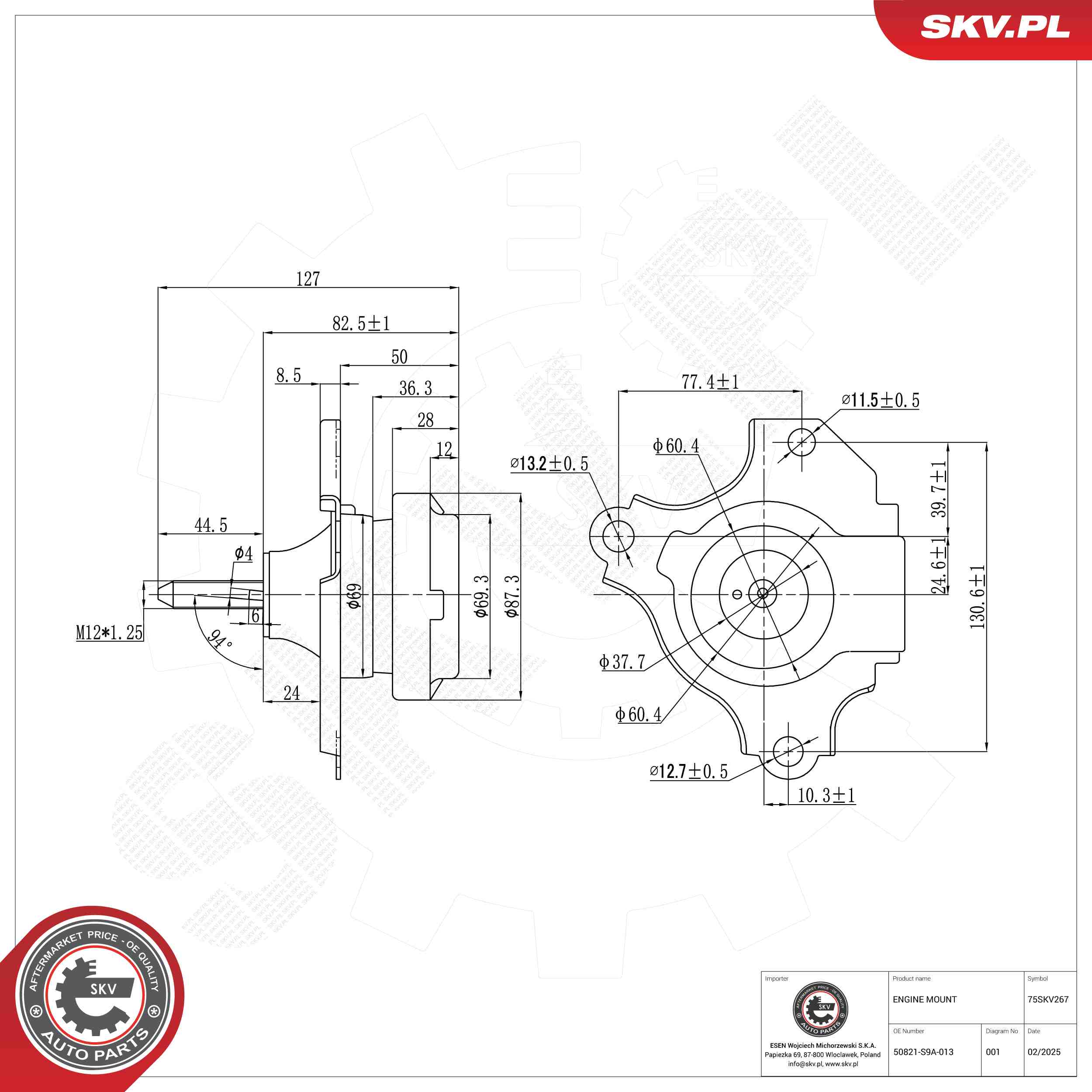 ESEN SKV 75SKV267 Mounting, engine