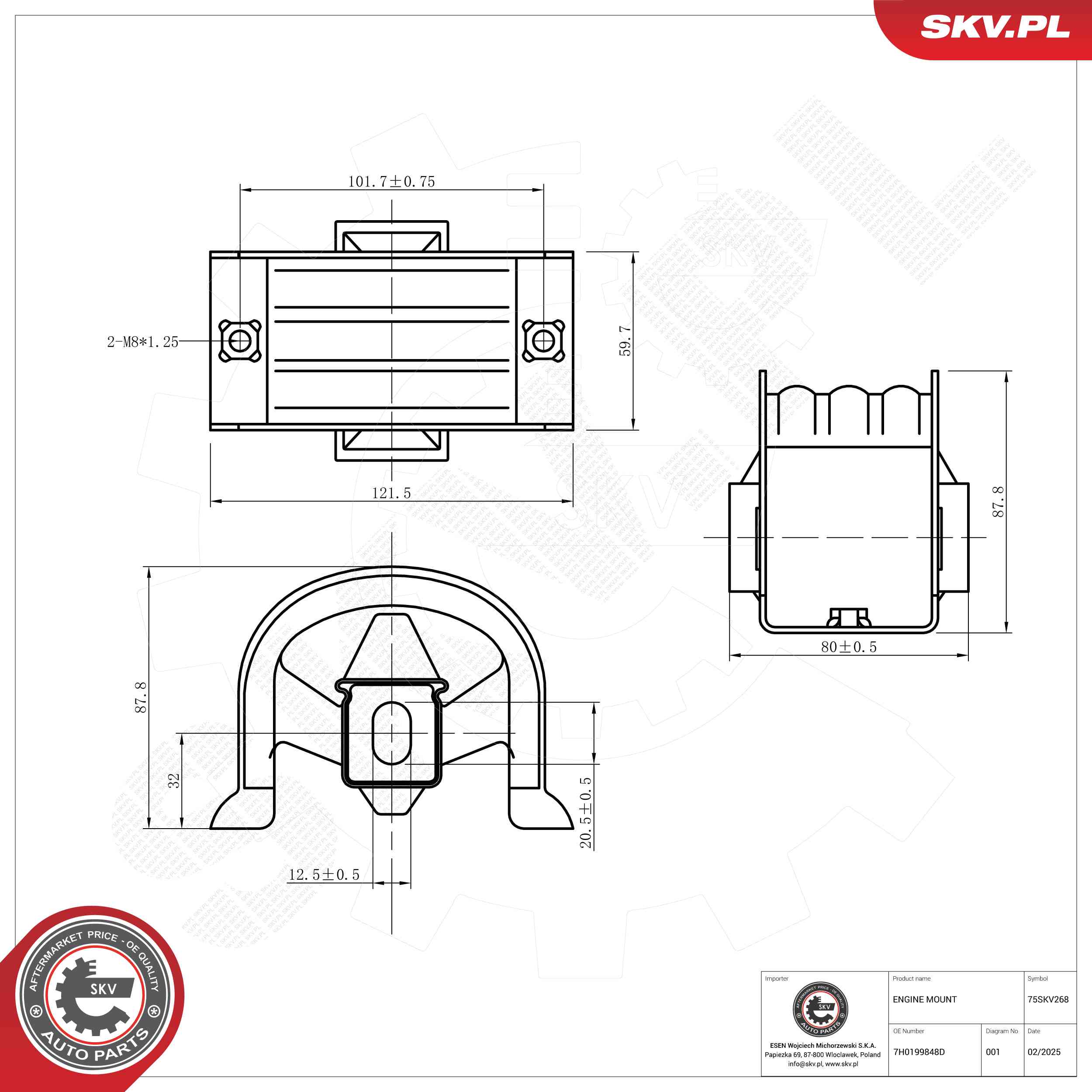 ESEN SKV 75SKV268 Mounting, engine