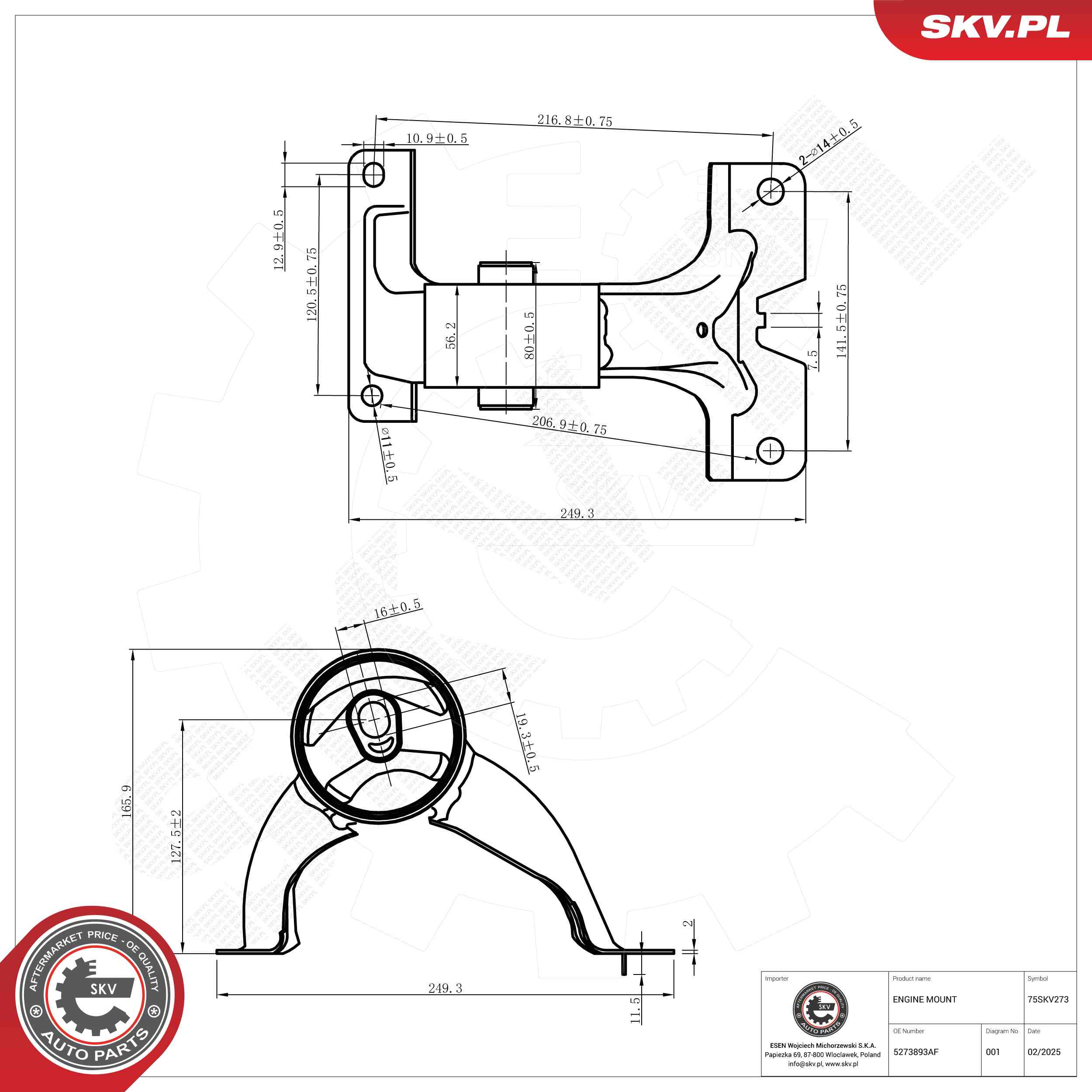 ESEN SKV 75SKV273 Mounting, engine