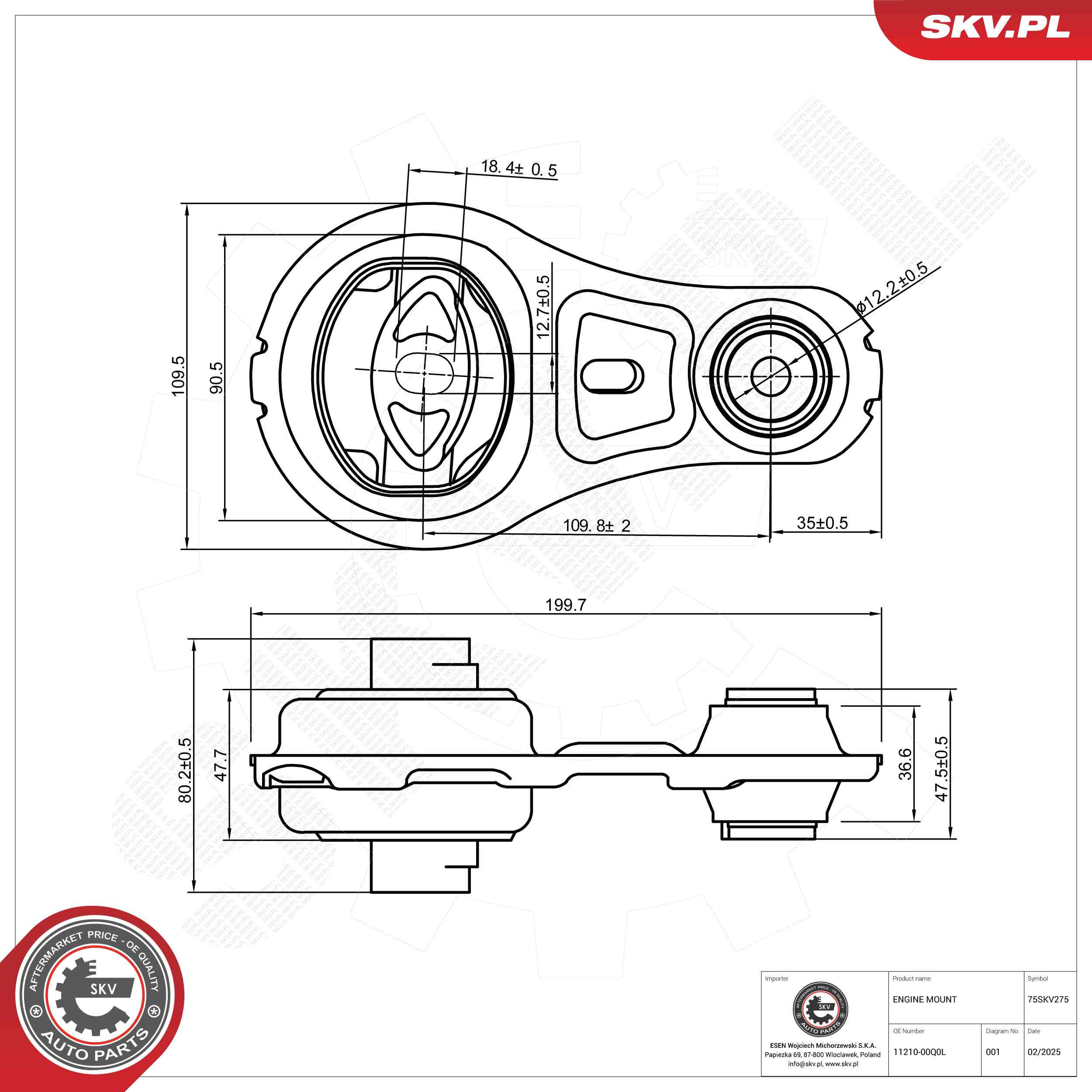 ESEN SKV 75SKV275 Mounting, engine