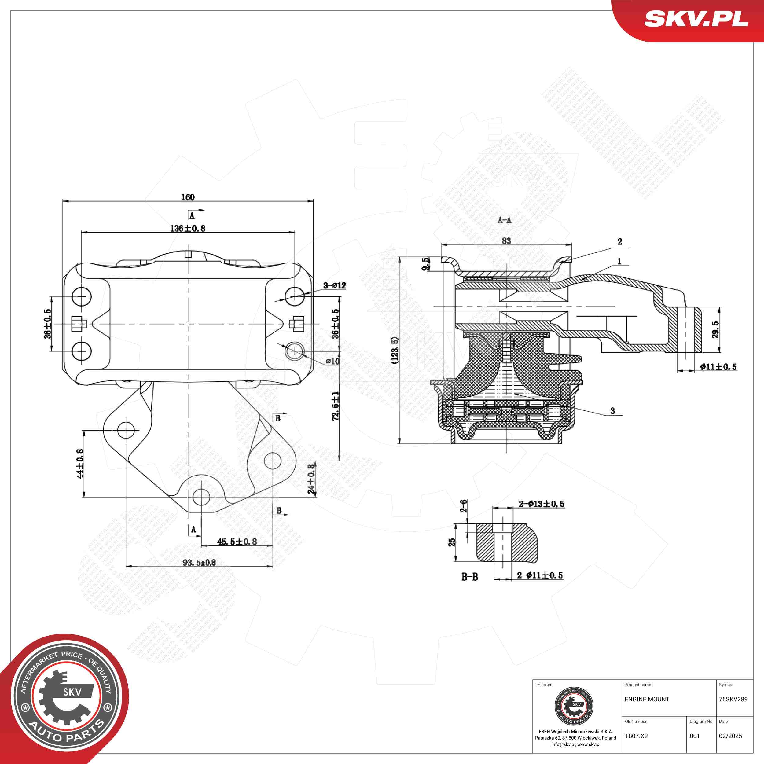ESEN SKV 75SKV289 Mounting, engine