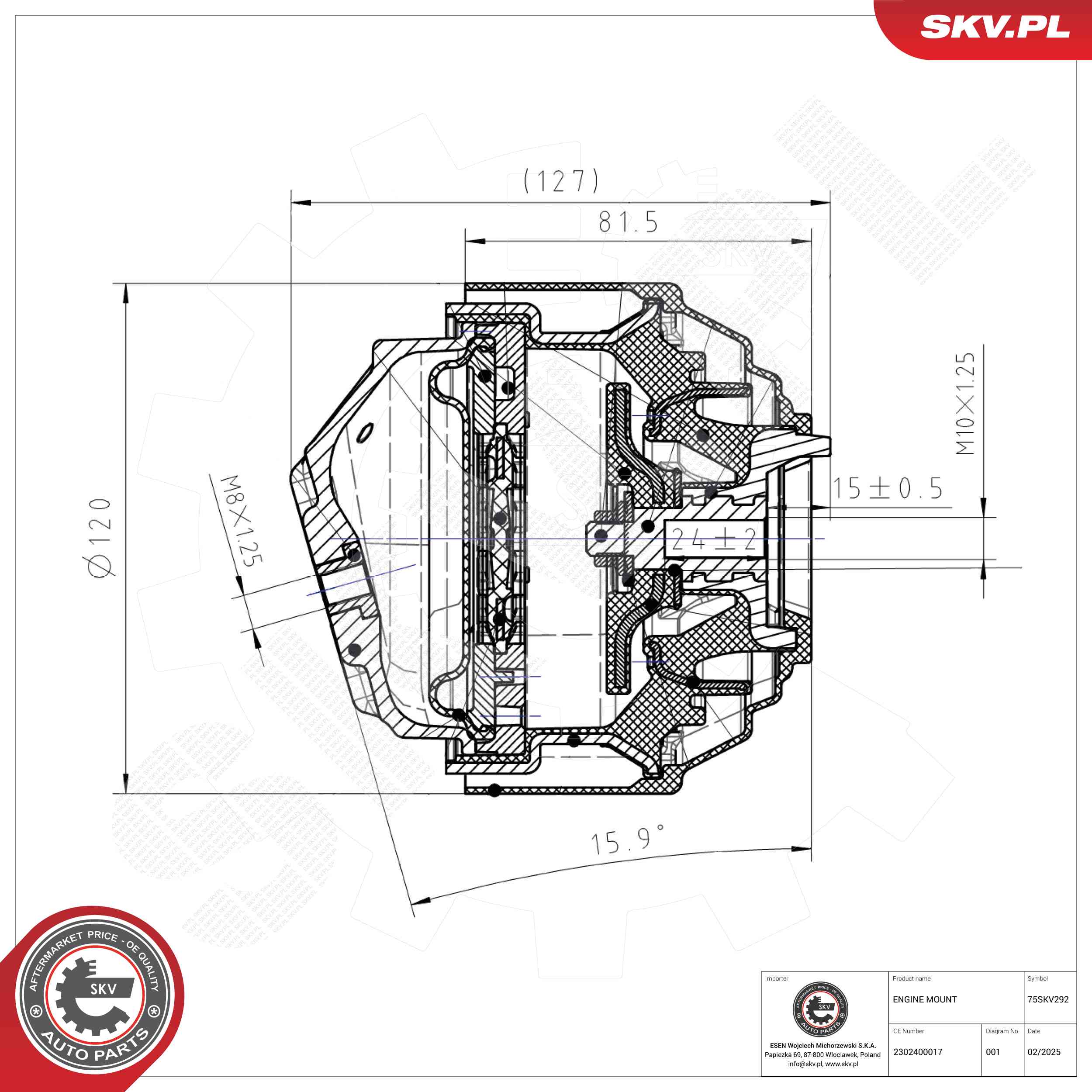 ESEN SKV 75SKV292 Mounting, engine