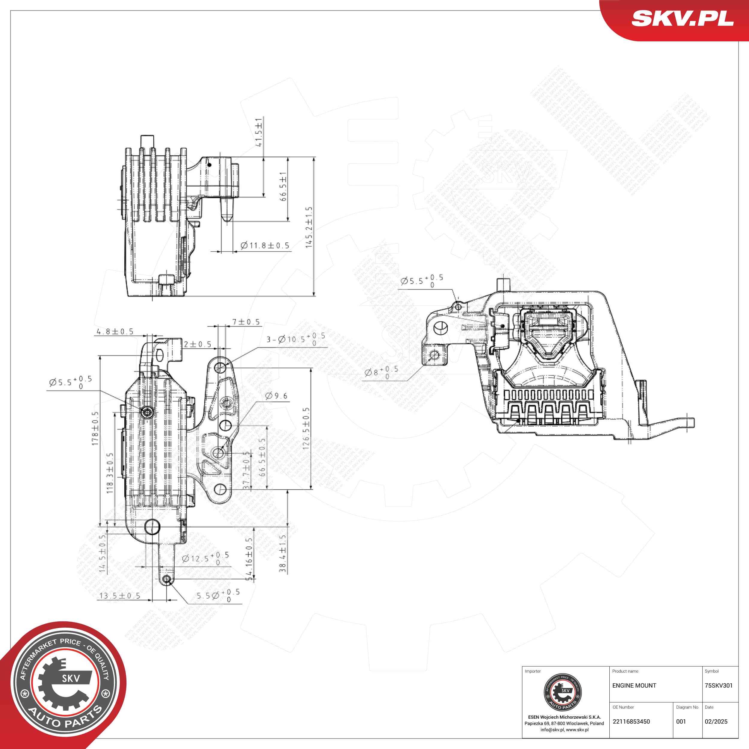 ESEN SKV 75SKV301 Mounting, engine