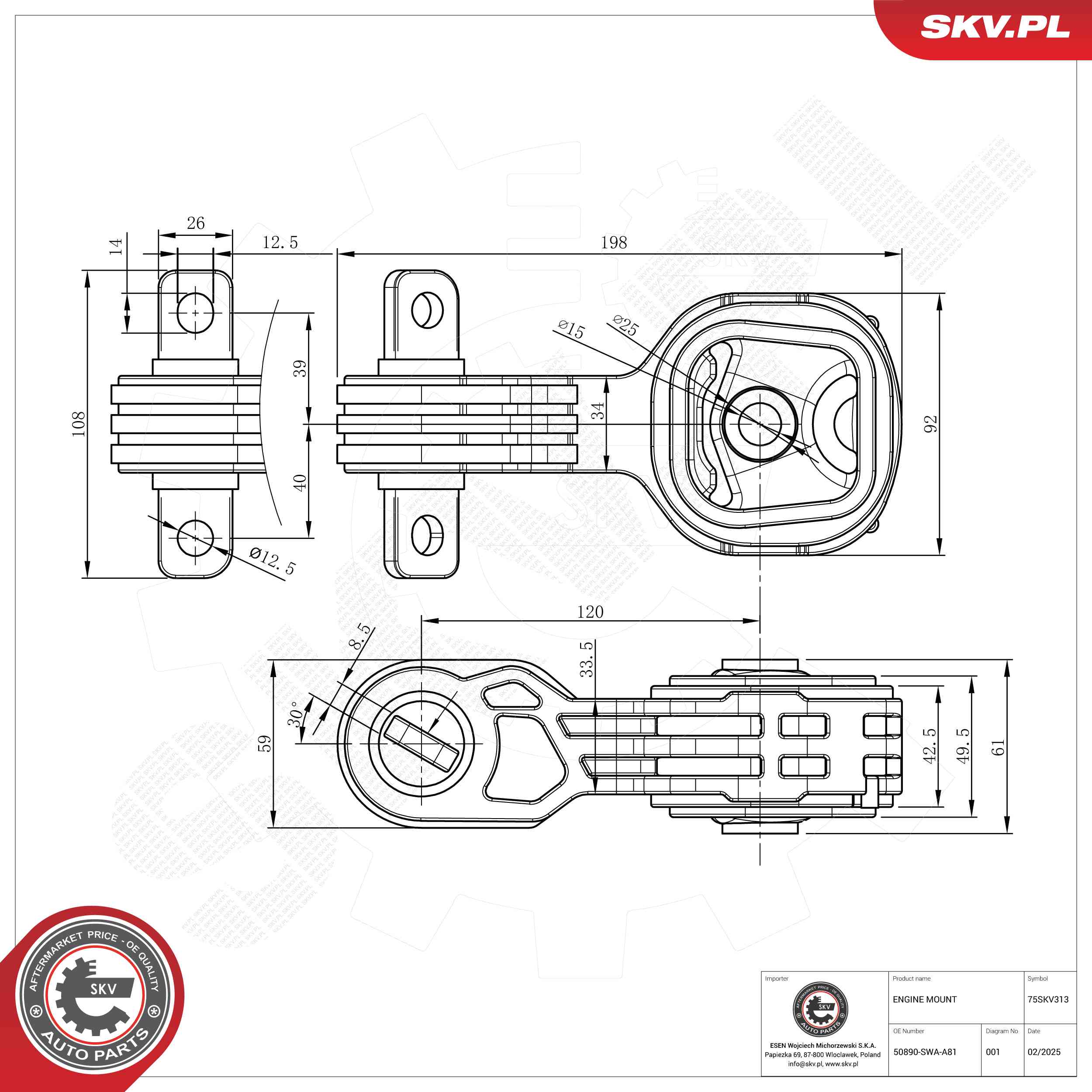 ESEN SKV 75SKV313 Mounting, engine