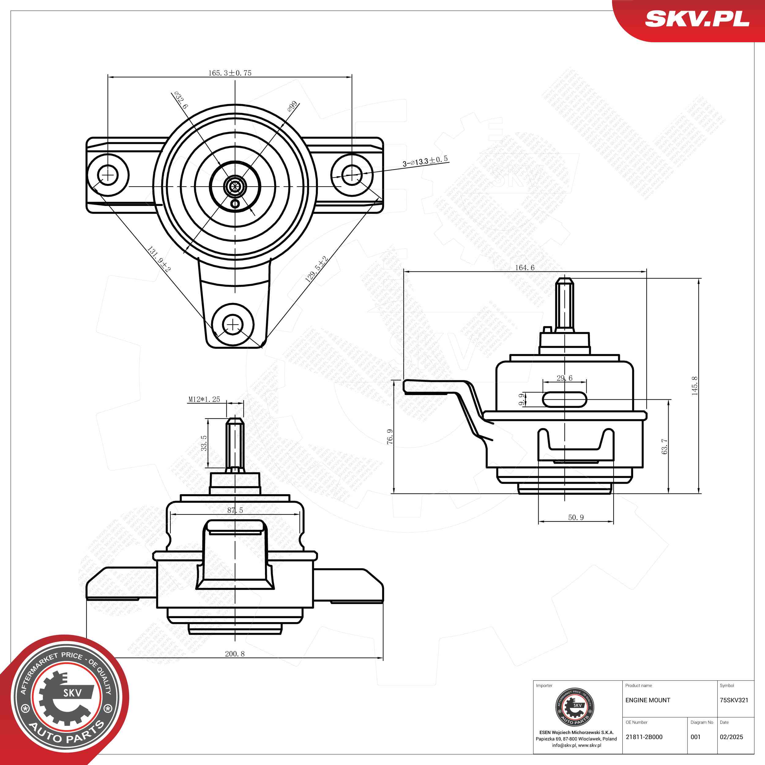 ESEN SKV 75SKV321 Mounting, engine
