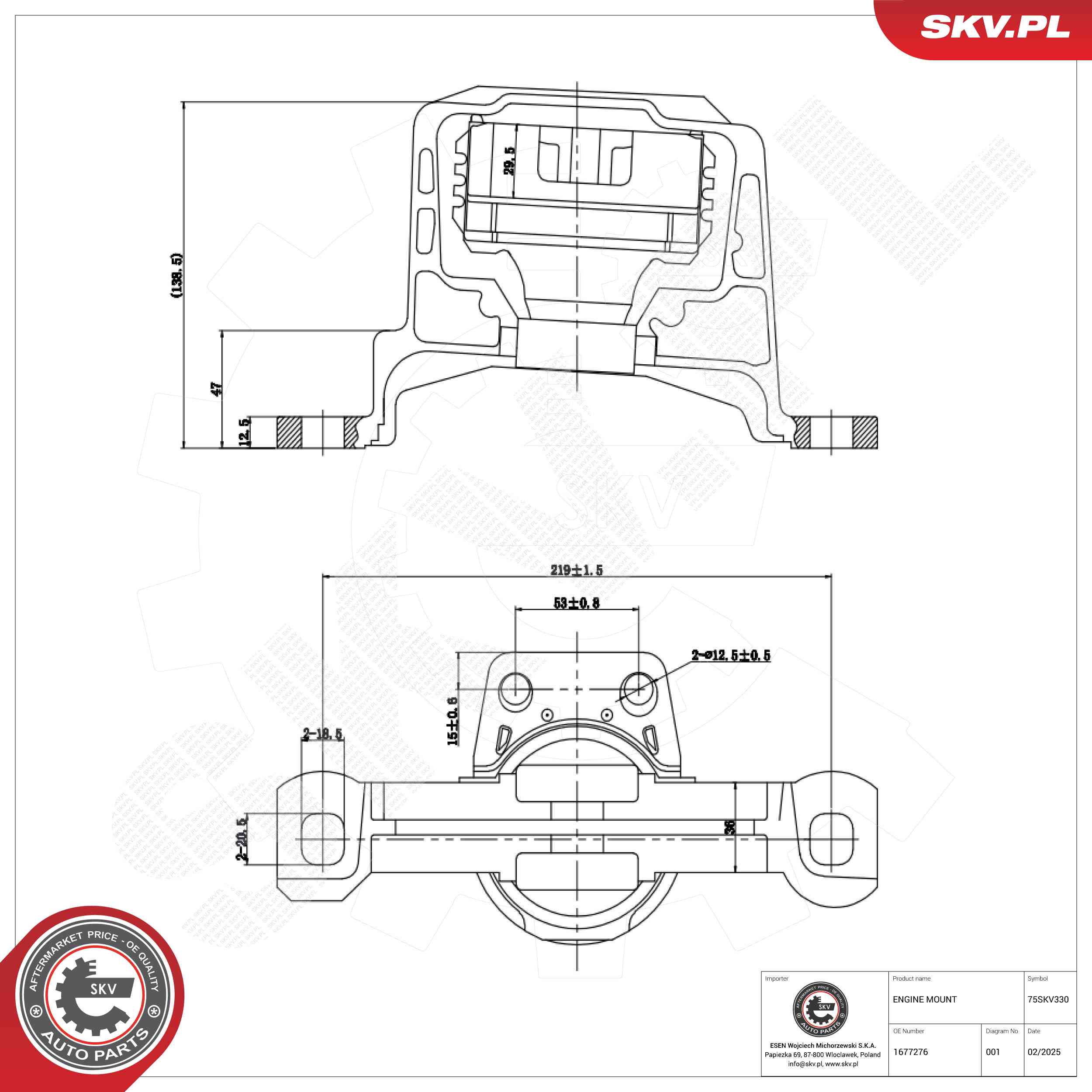 ESEN SKV 75SKV330 Mounting, engine