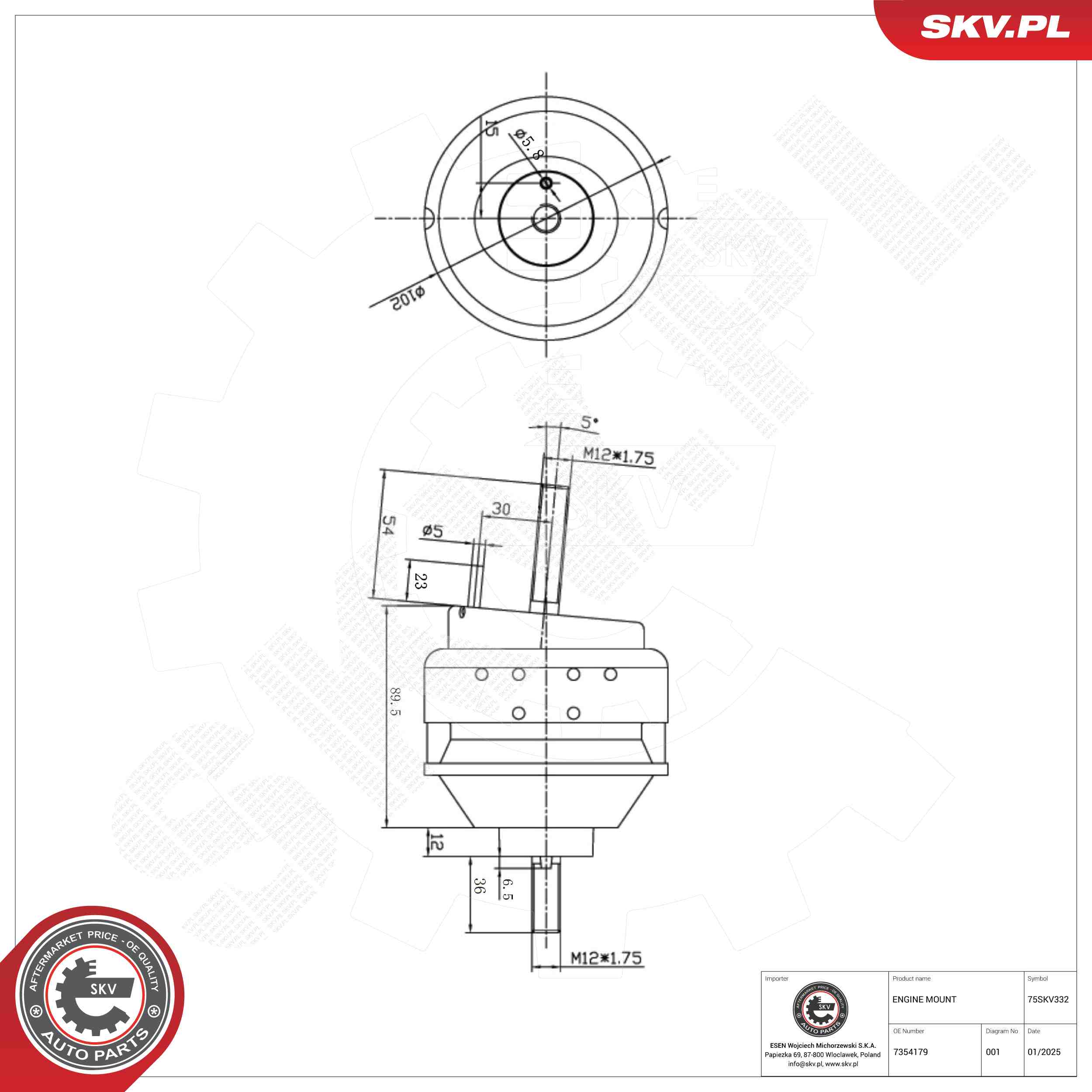 ESEN SKV 75SKV332 Mounting, engine