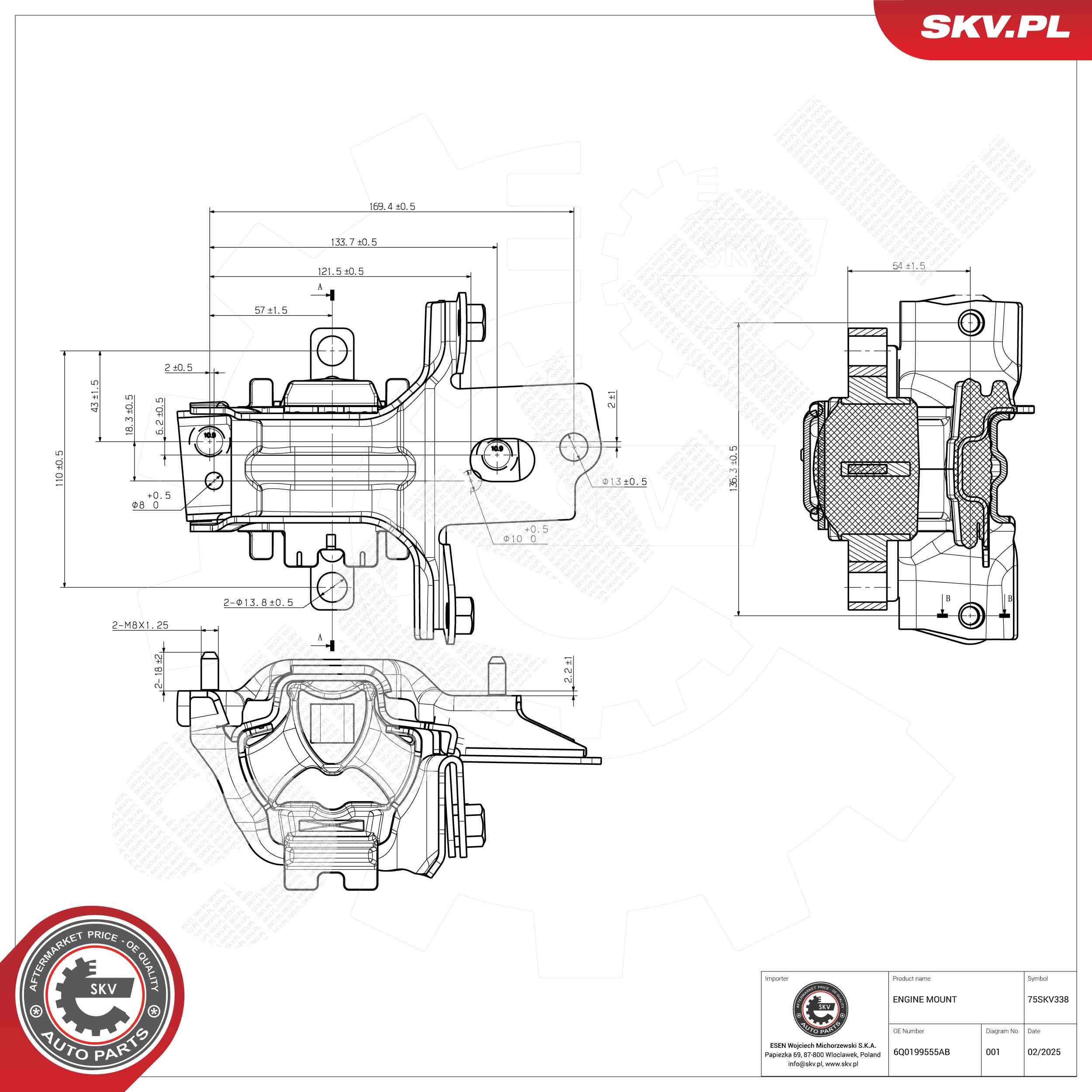 ESEN SKV 75SKV338 Mounting, engine
